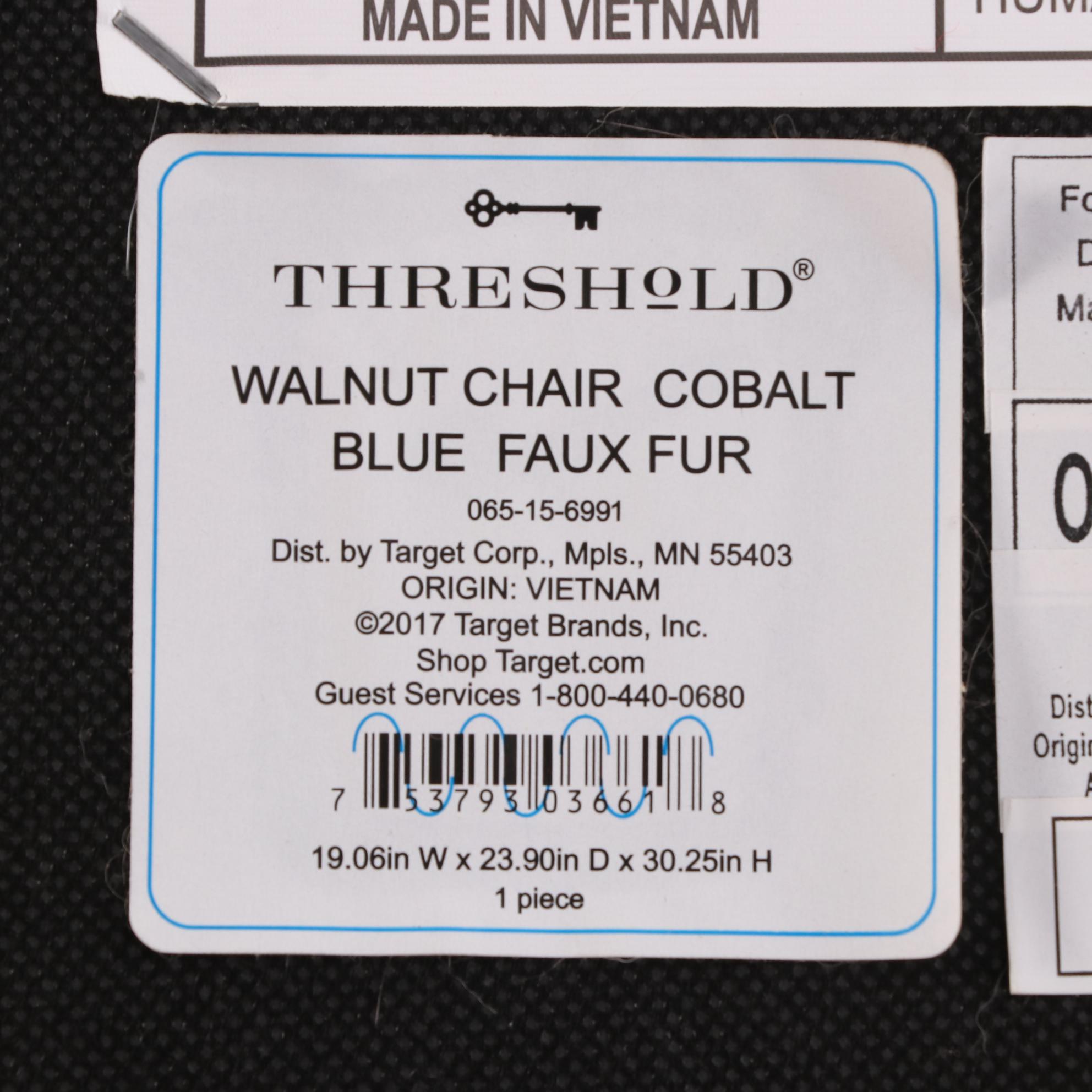 Threshold Walnut and Faux Fur Arm Chair