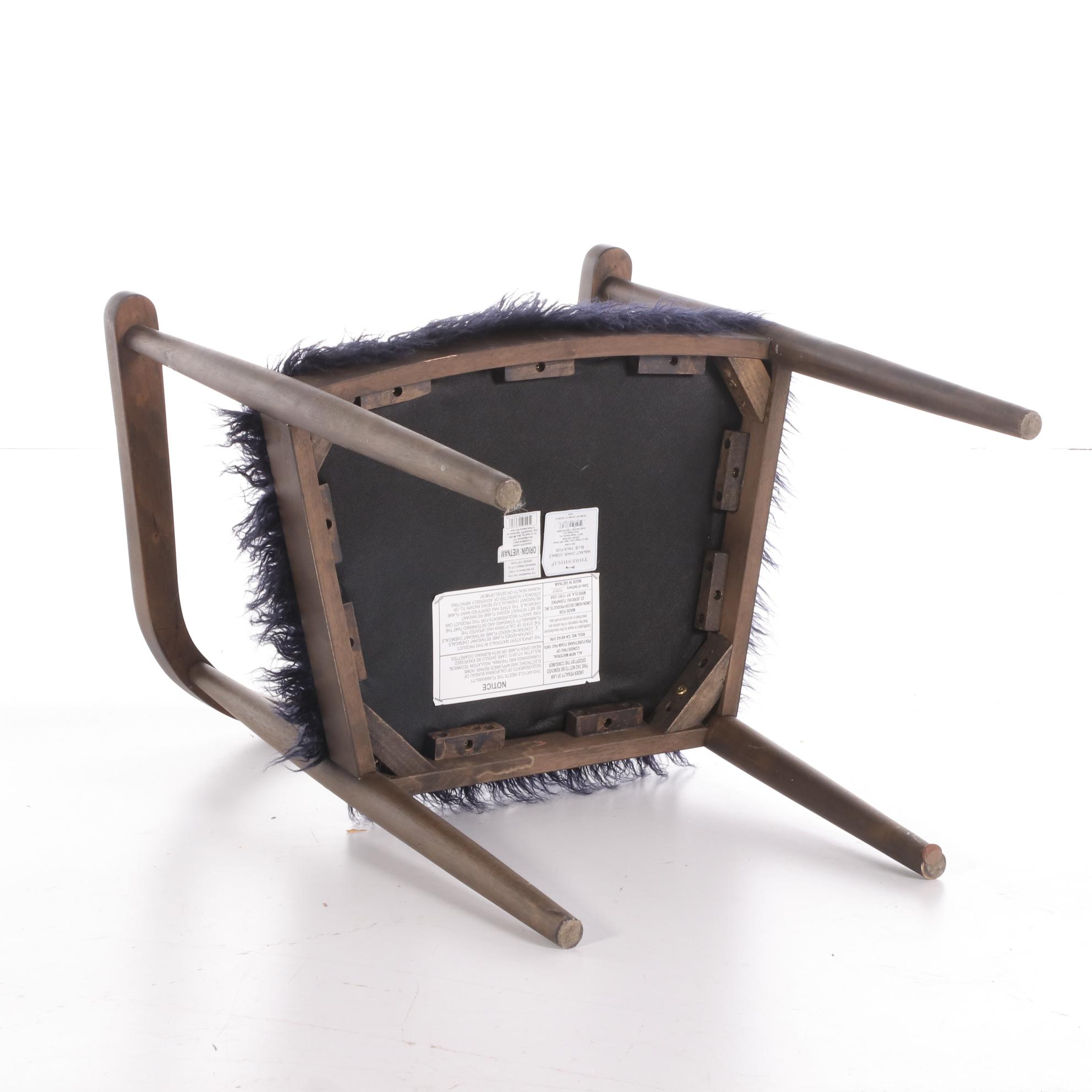 Threshold Walnut and Faux Fur Arm Chair