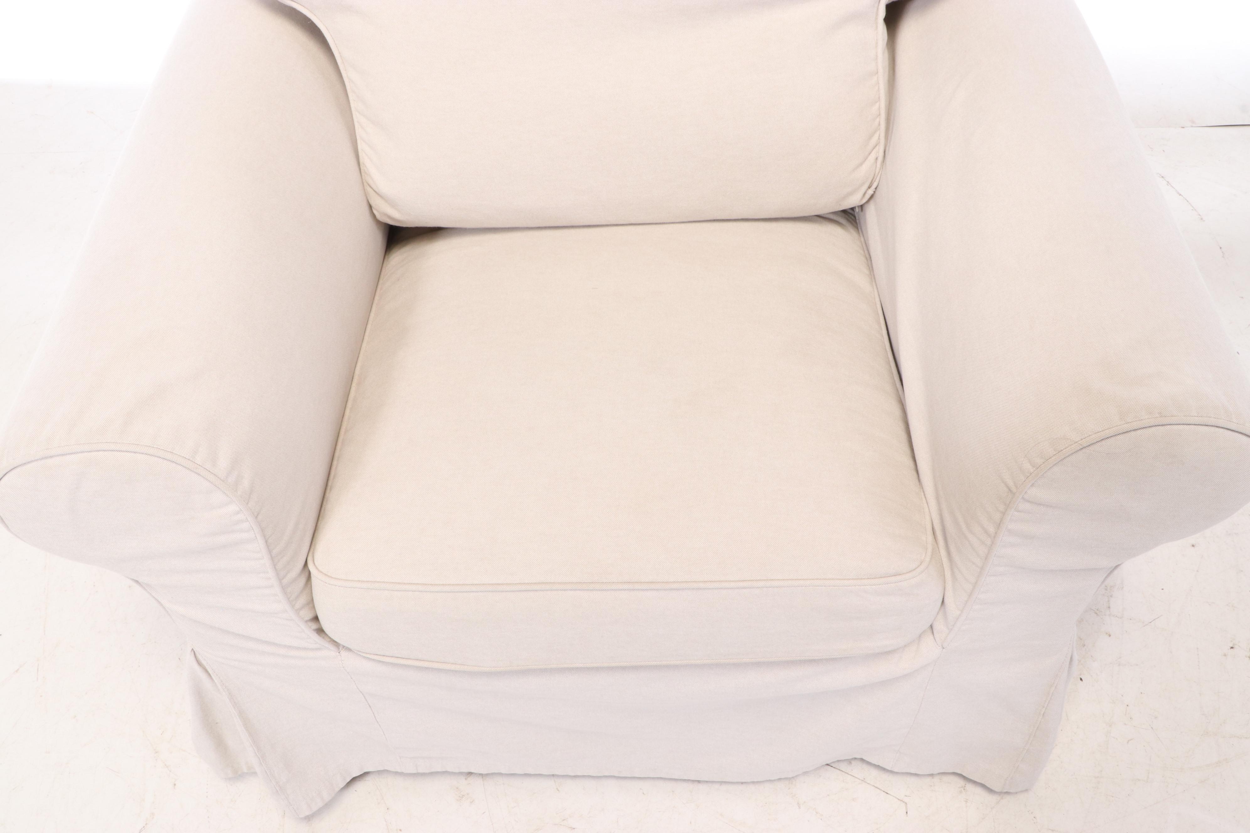 IKEA "Ektorp" Slip-Covered Lounge Chair, Late 20th Century