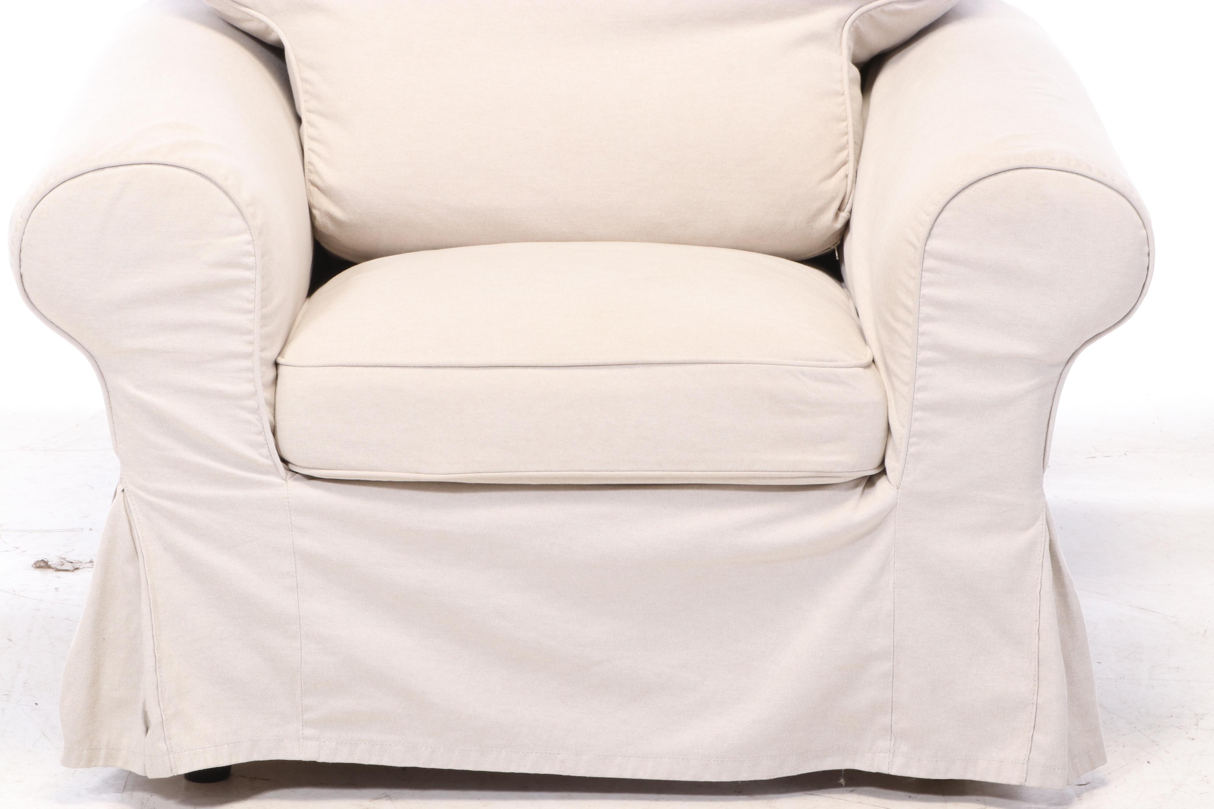 IKEA "Ektorp" Slip-Covered Lounge Chair, Late 20th Century