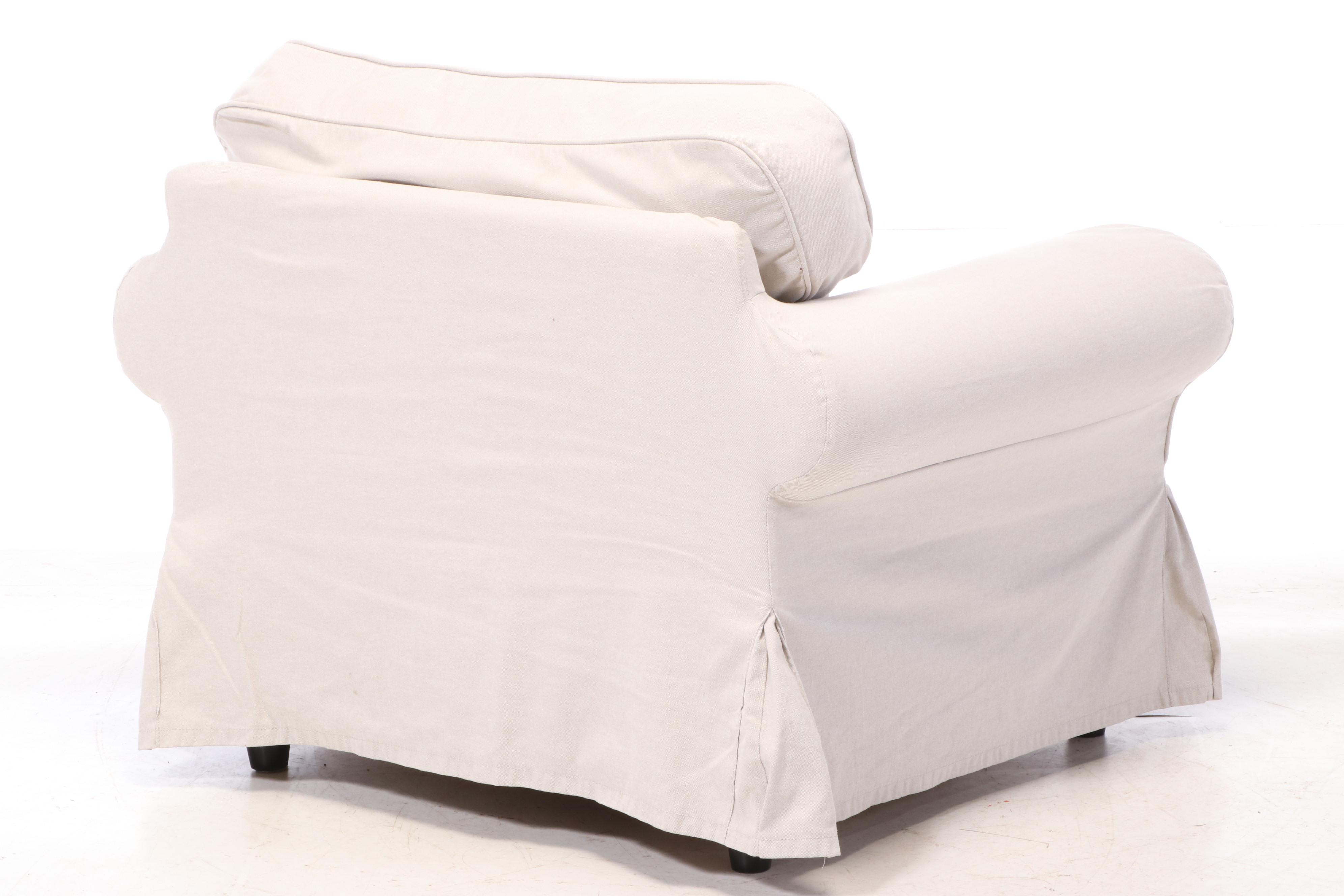 IKEA "Ektorp" Slip-Covered Lounge Chair, Late 20th Century