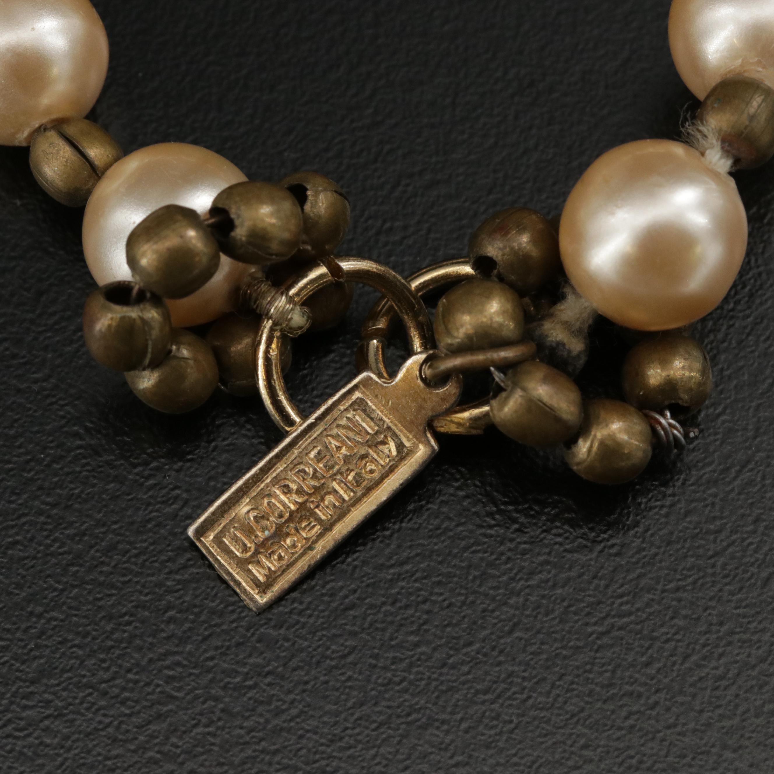 Ugo Correani Graduated Faux Pearl Necklace