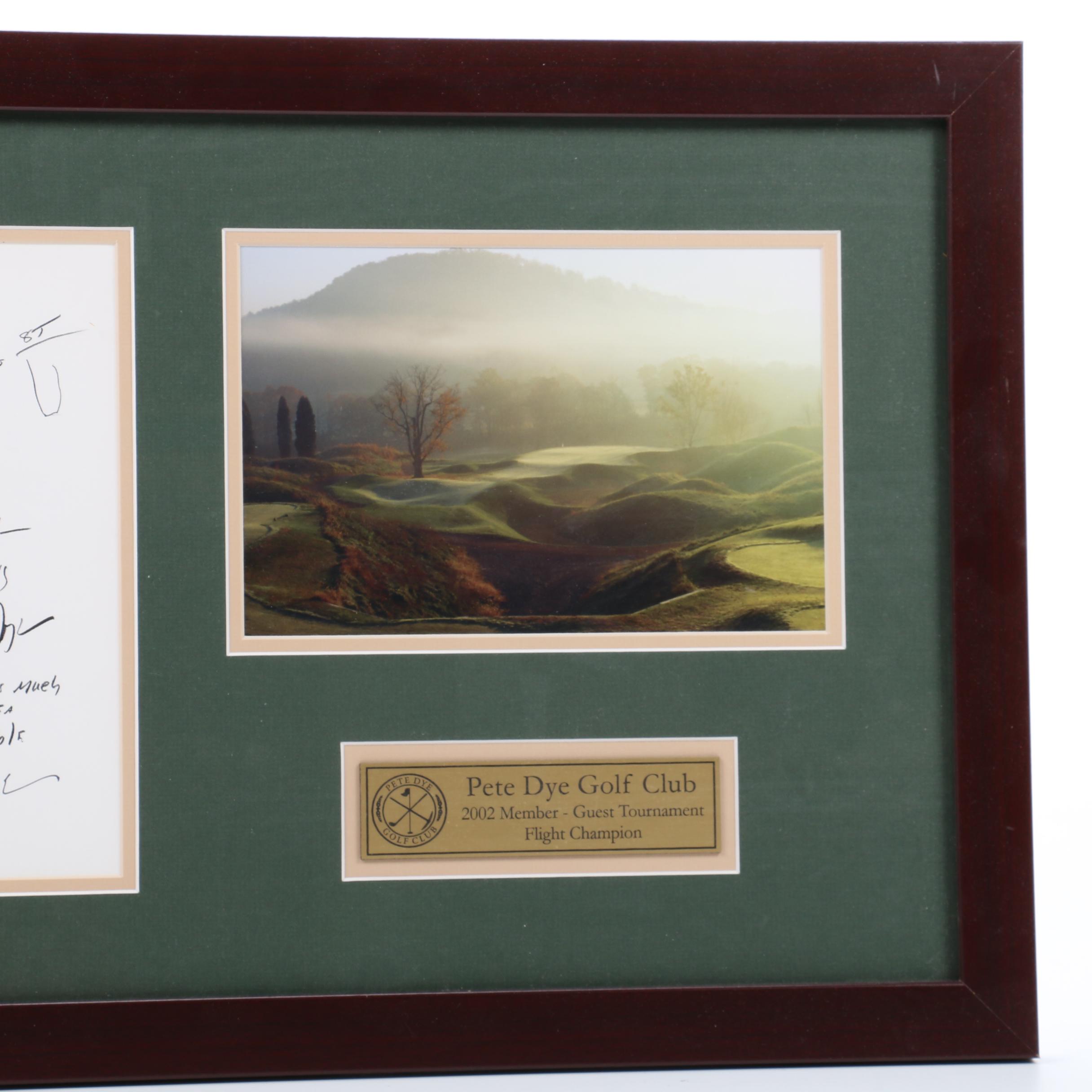 Pete Dye Autographed Golf Hole Design