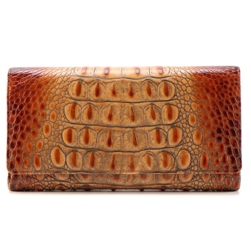 Brahmin Hornback Crocodile Embossed Leather Wallet