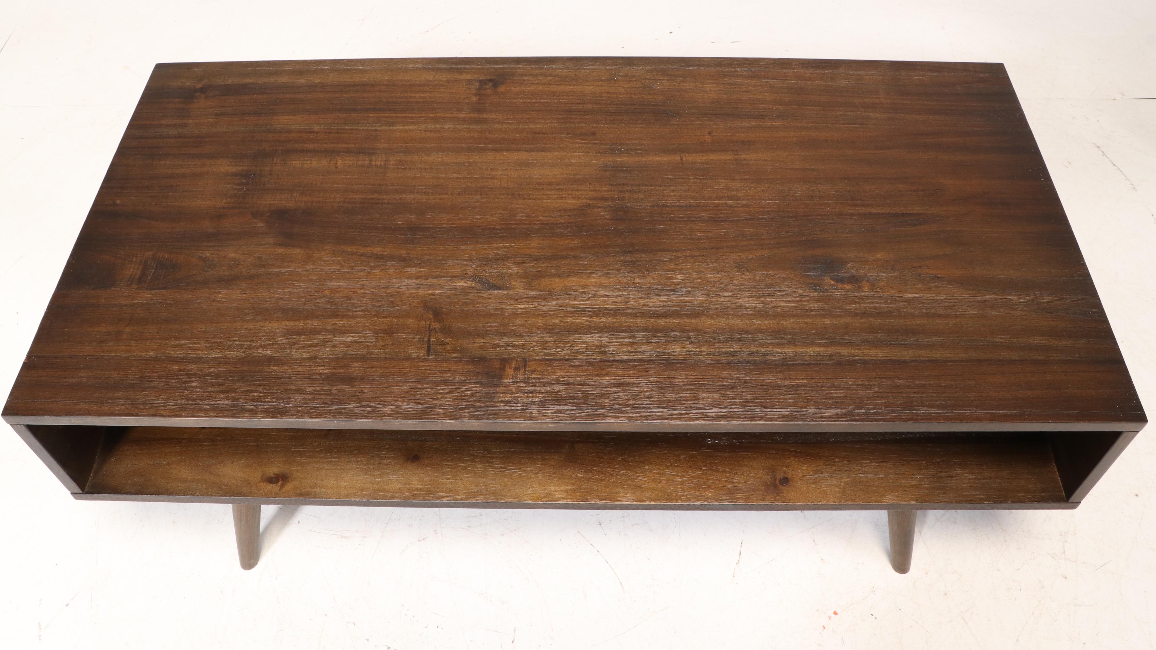 Signature Furniture Contemporary Modern Grained Wood Coffee Table