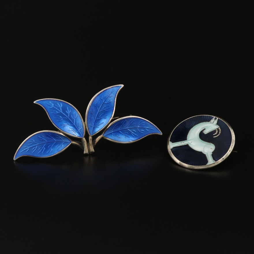 Norwegian David-Andersen Foliate and J. Tostrup Ram Pins