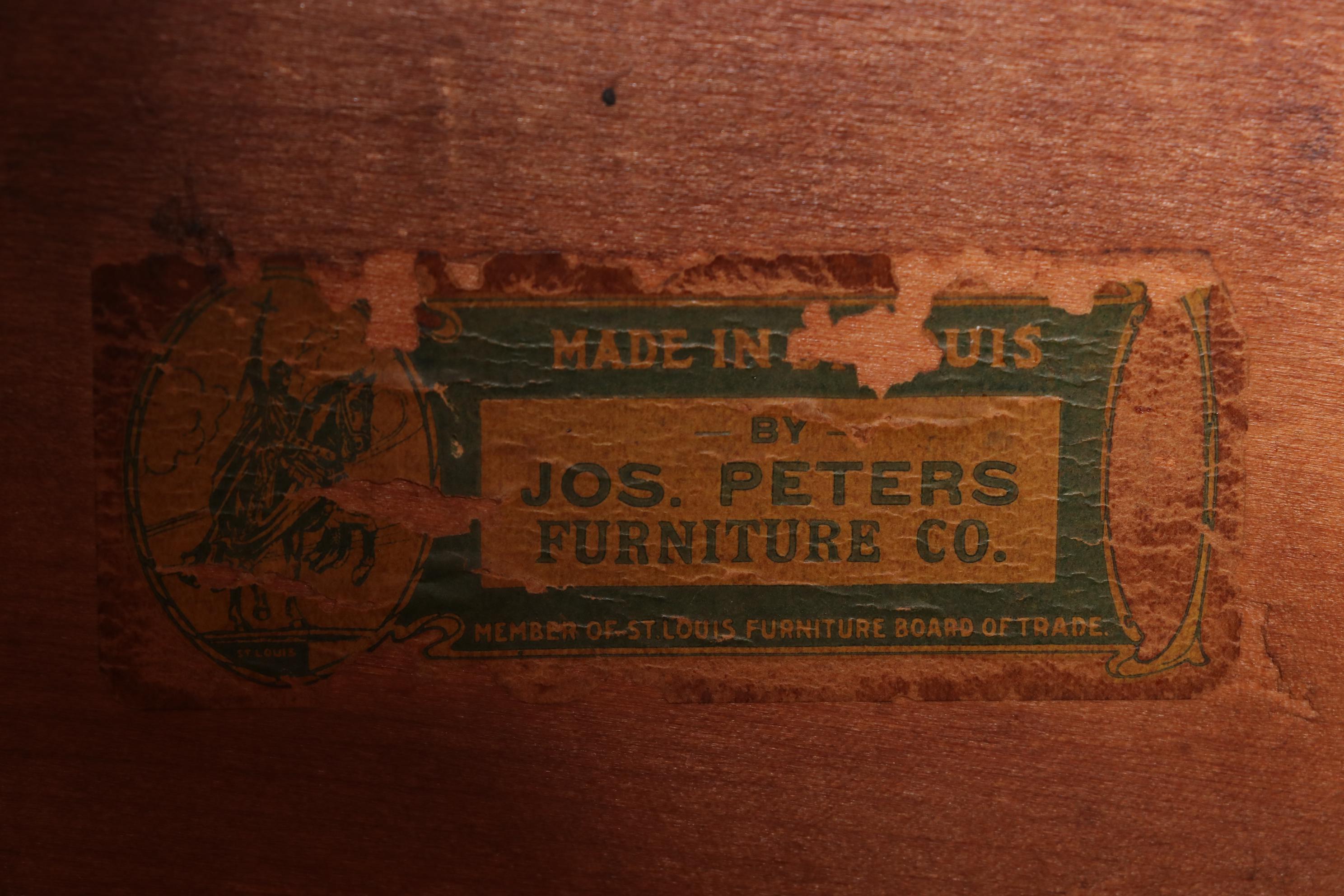 Jos. Peters Empire Style Walnut Chifferobe, Early 20th Century