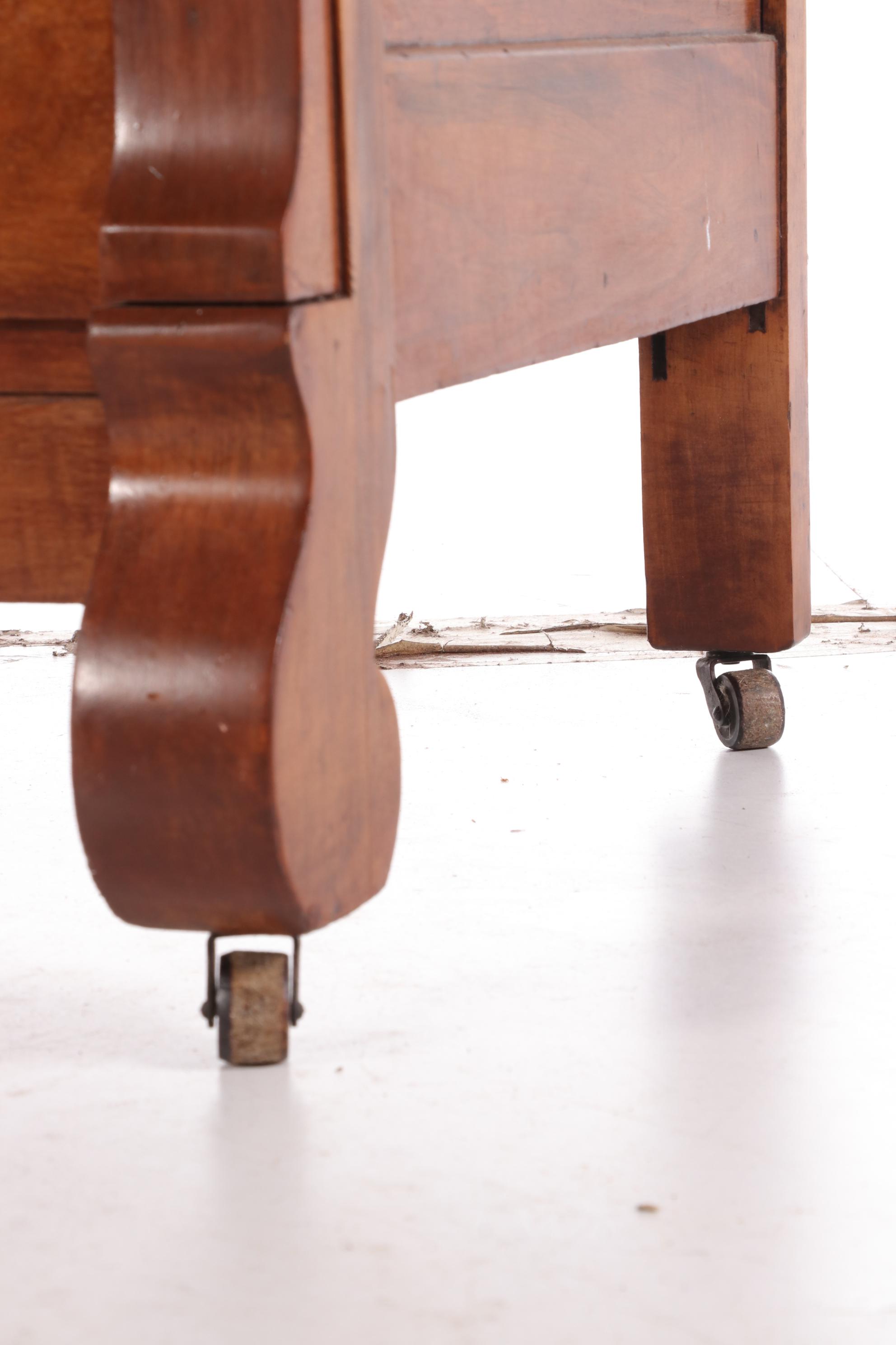 Jos. Peters Empire Style Walnut Chifferobe, Early 20th Century