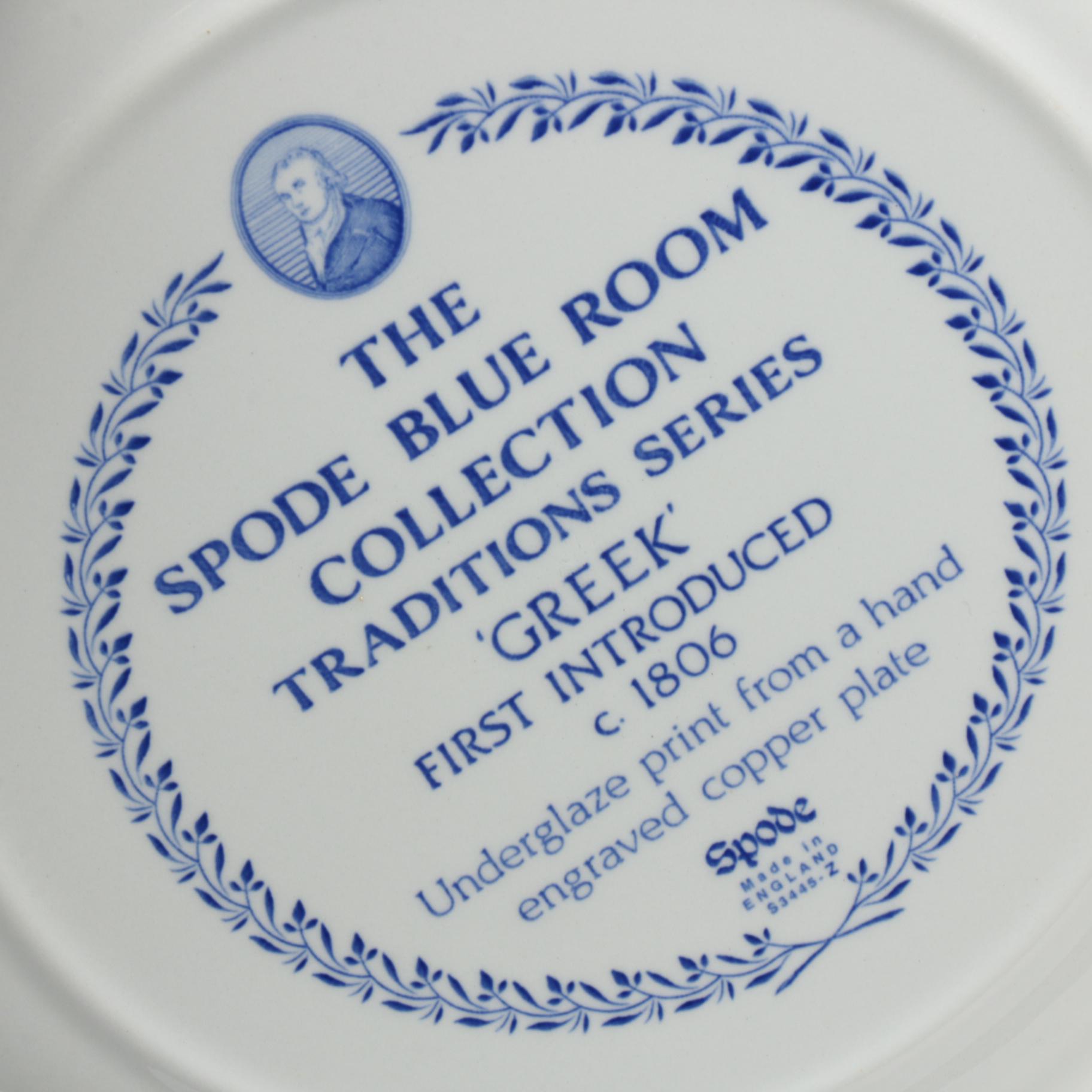 Spode Blue Room Collection Dinner Plates Including "Seasons", "Rome", "Willow"