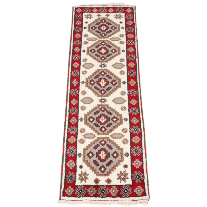 2'0 x 6'3 Hand-Knotted Indo-Caucasian Kazak Runner Rug