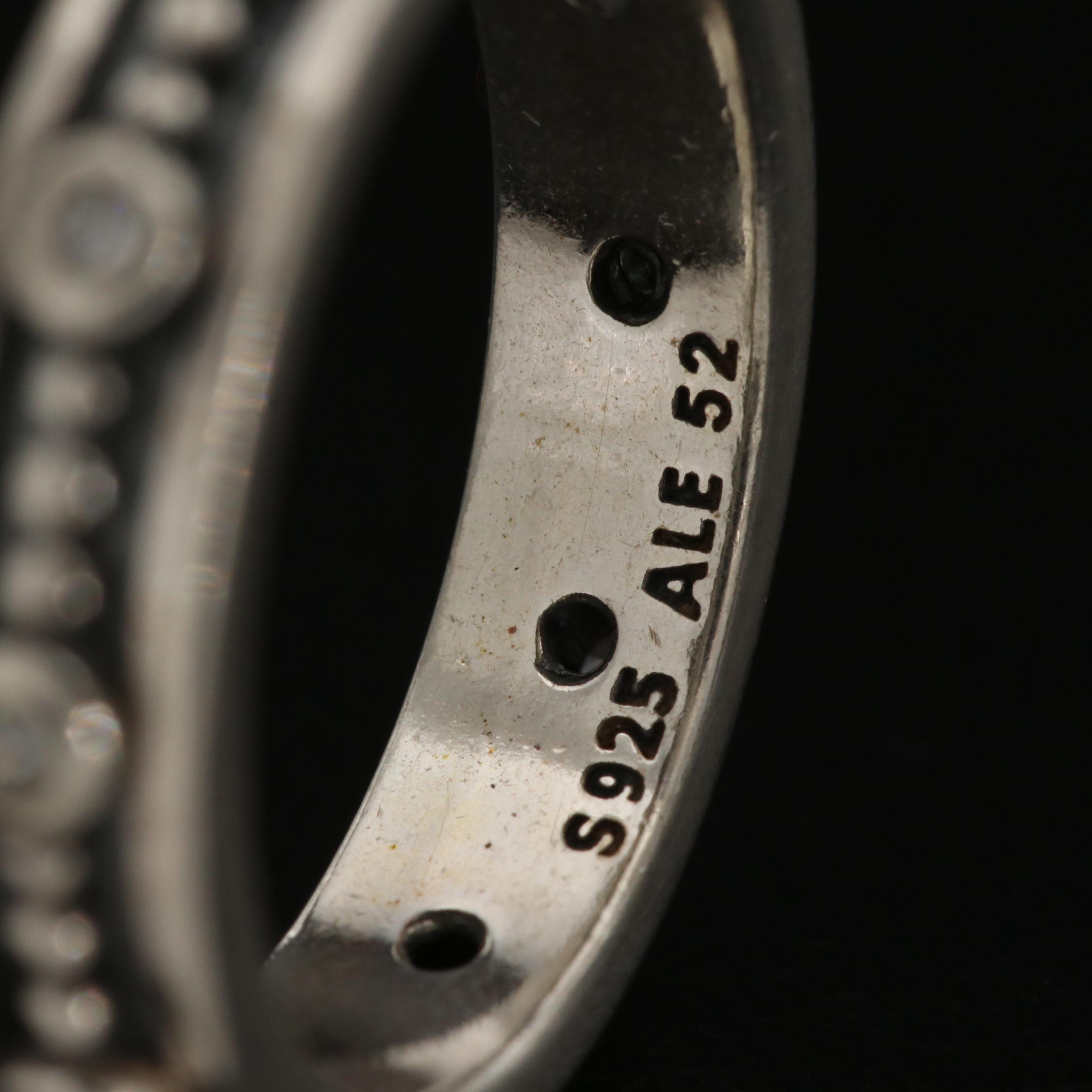 Sterling Silver Rings Featuring Pandora Twisted Ring and Bead Band