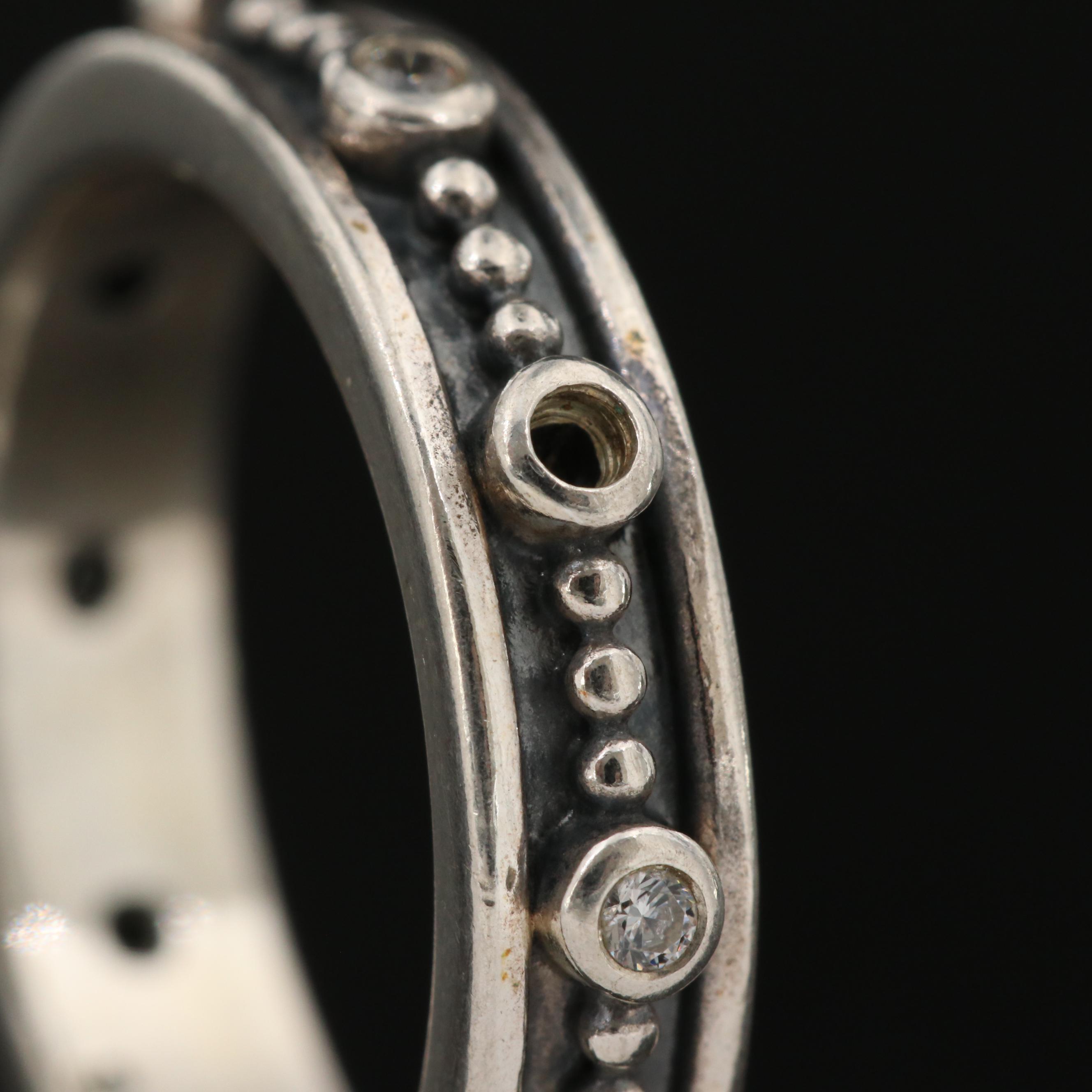 Sterling Silver Rings Featuring Pandora Twisted Ring and Bead Band