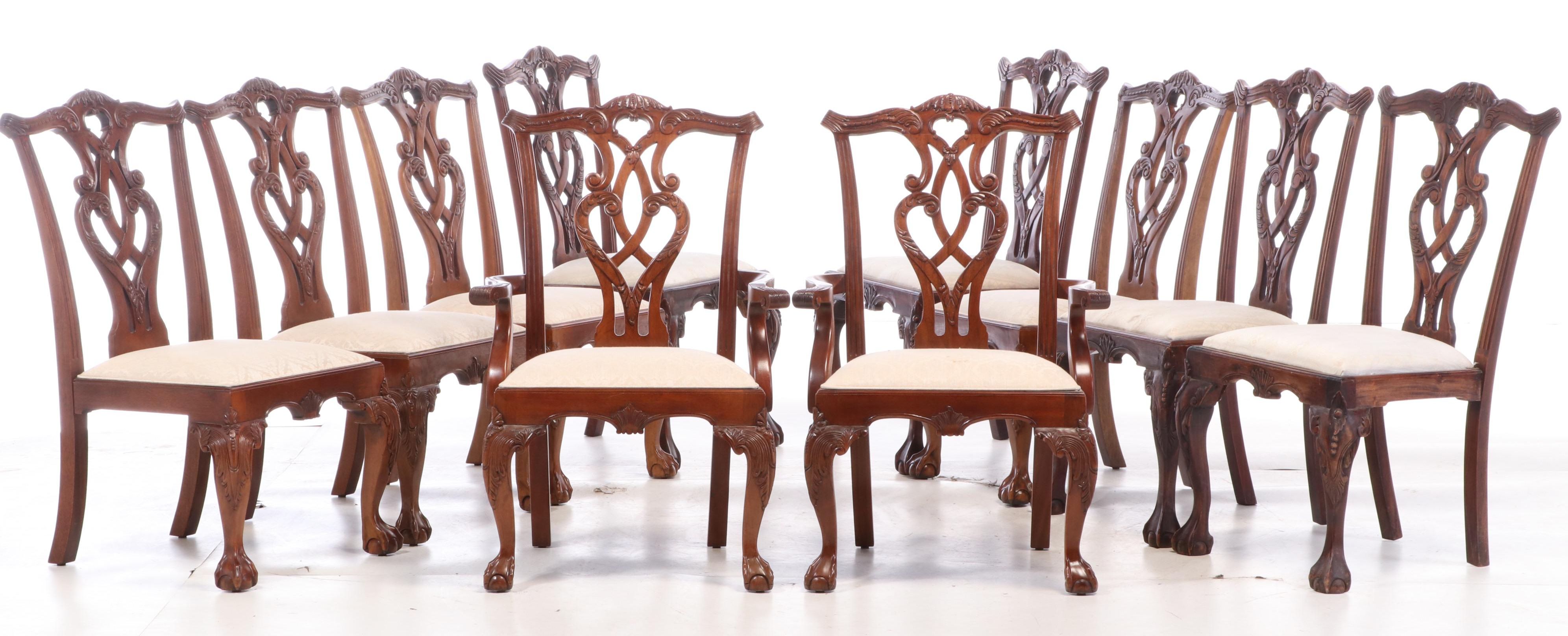 Stanley Chippendale Style "Stoneleigh" Eleven-Piece Mahogany Dining Set