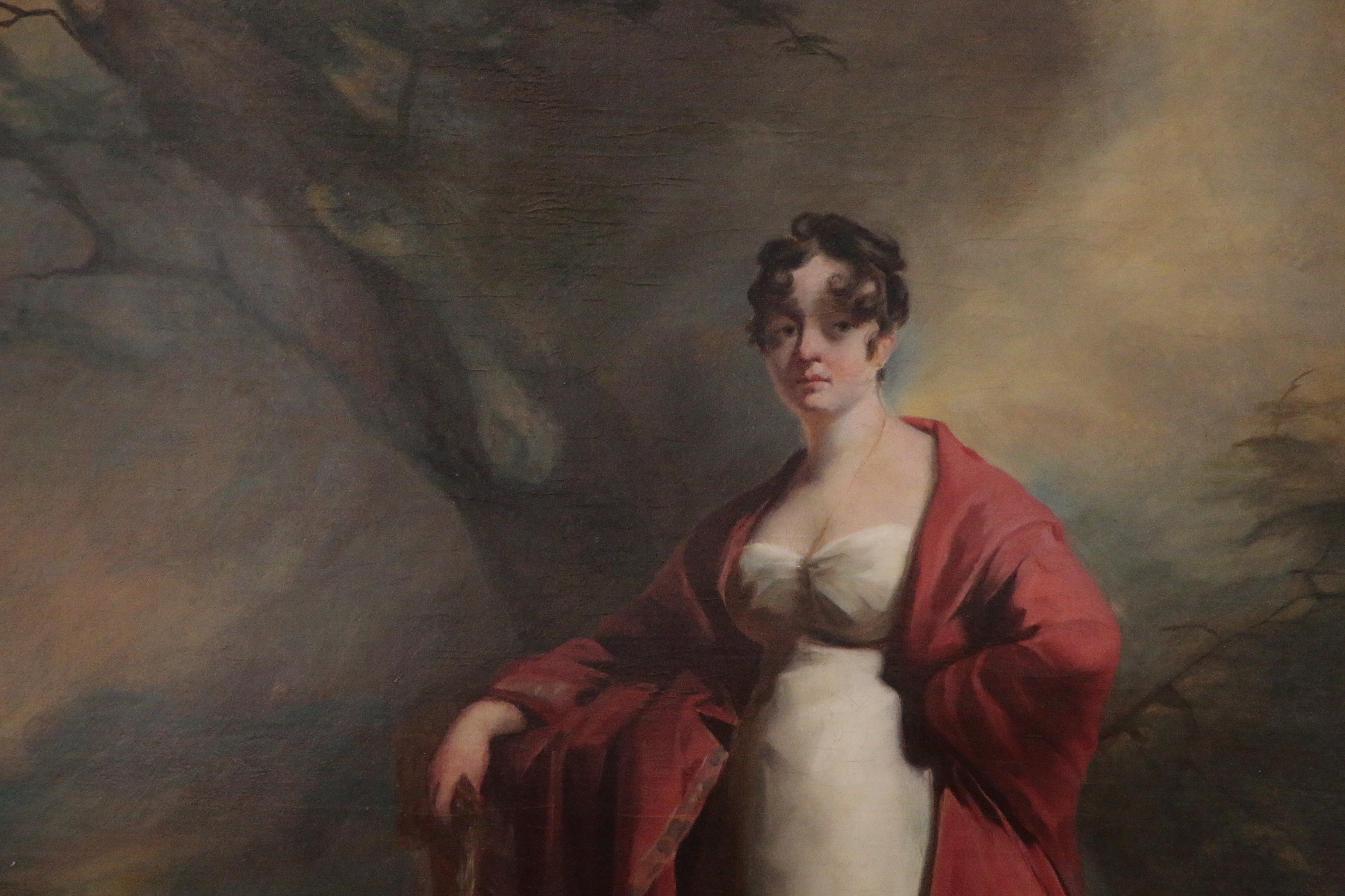 Oil Portrait after Sir Henry Raeburn of Lady Hamilton, 19th Century