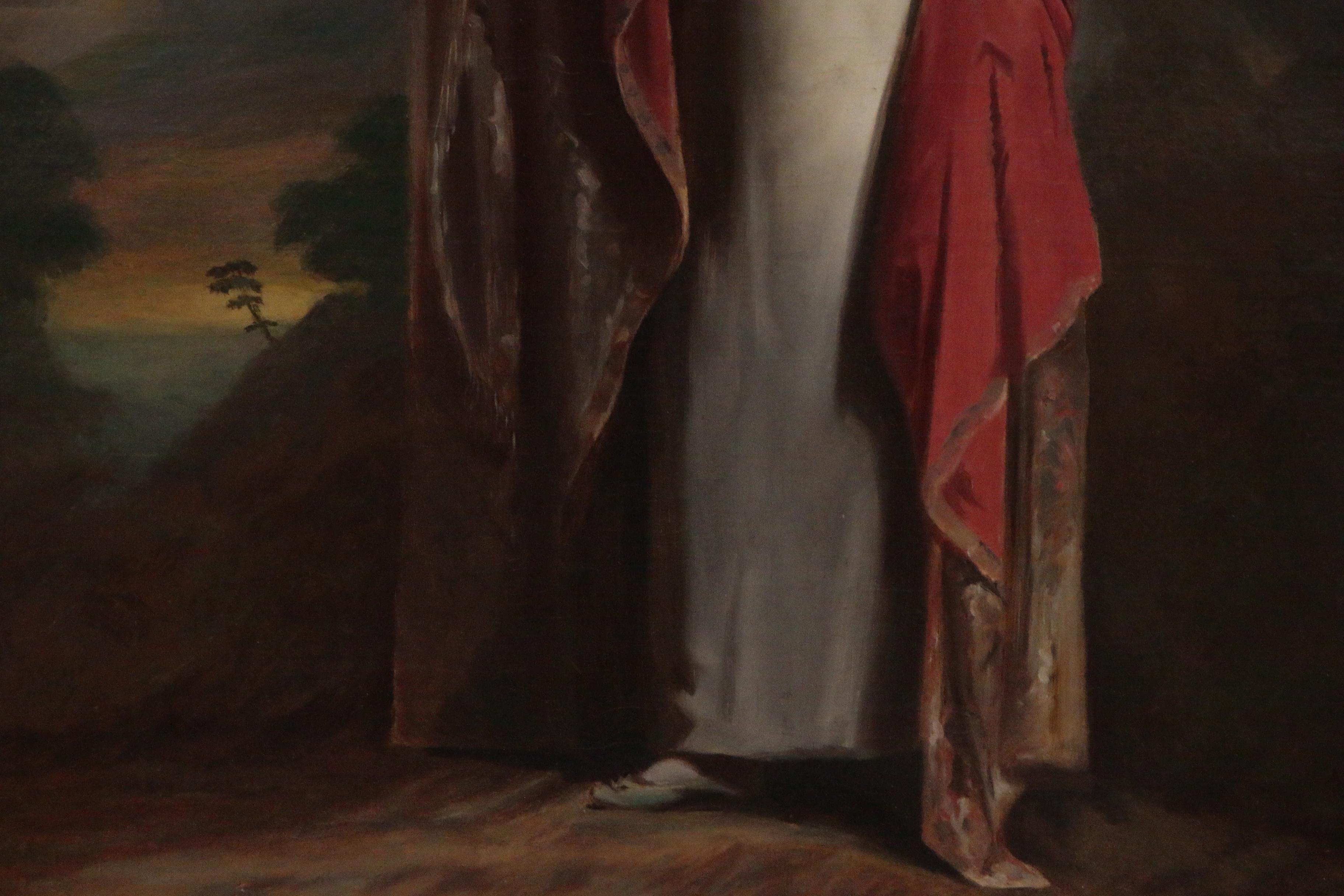 Oil Portrait after Sir Henry Raeburn of Lady Hamilton, 19th Century