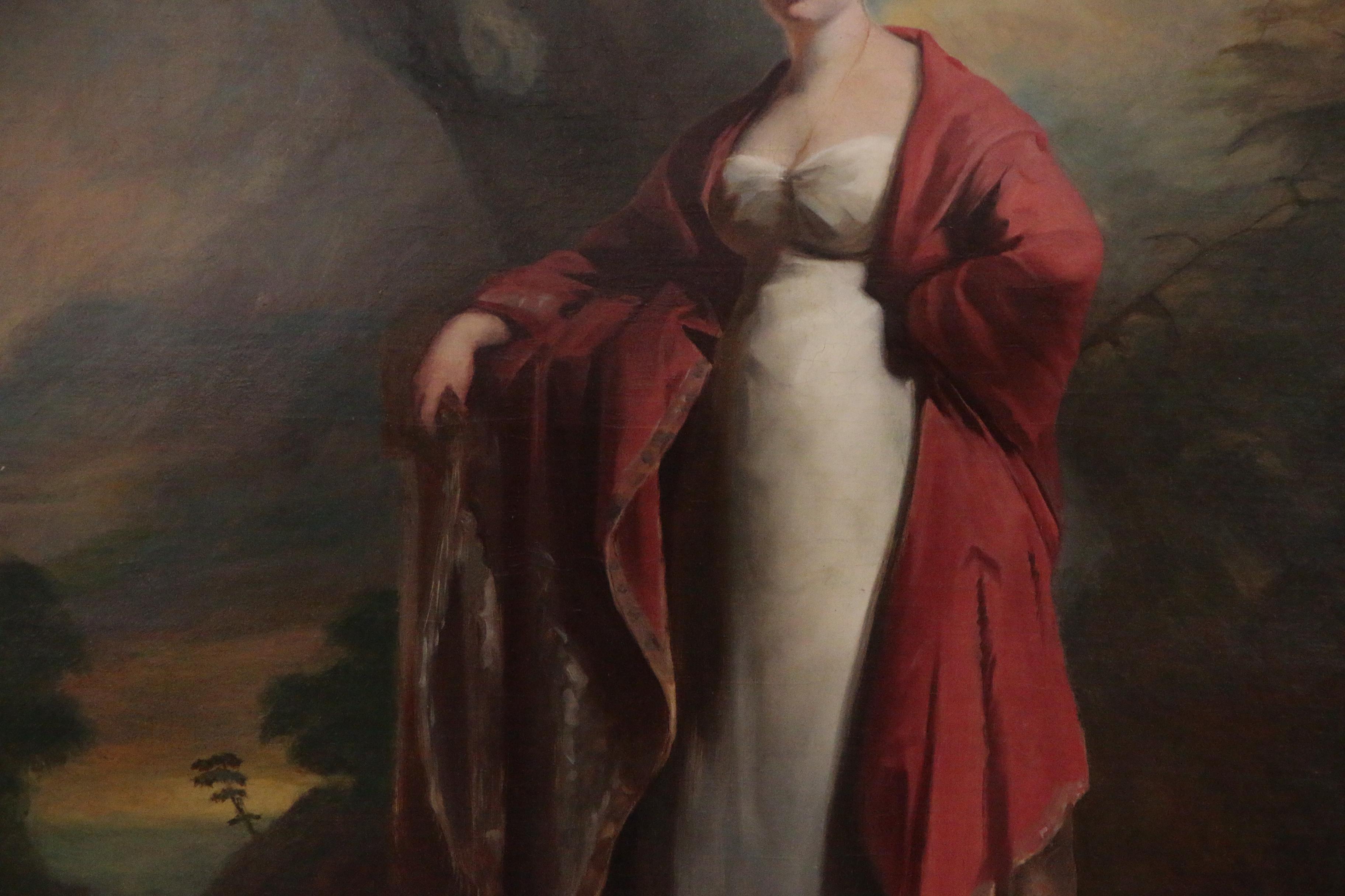 Oil Portrait after Sir Henry Raeburn of Lady Hamilton, 19th Century