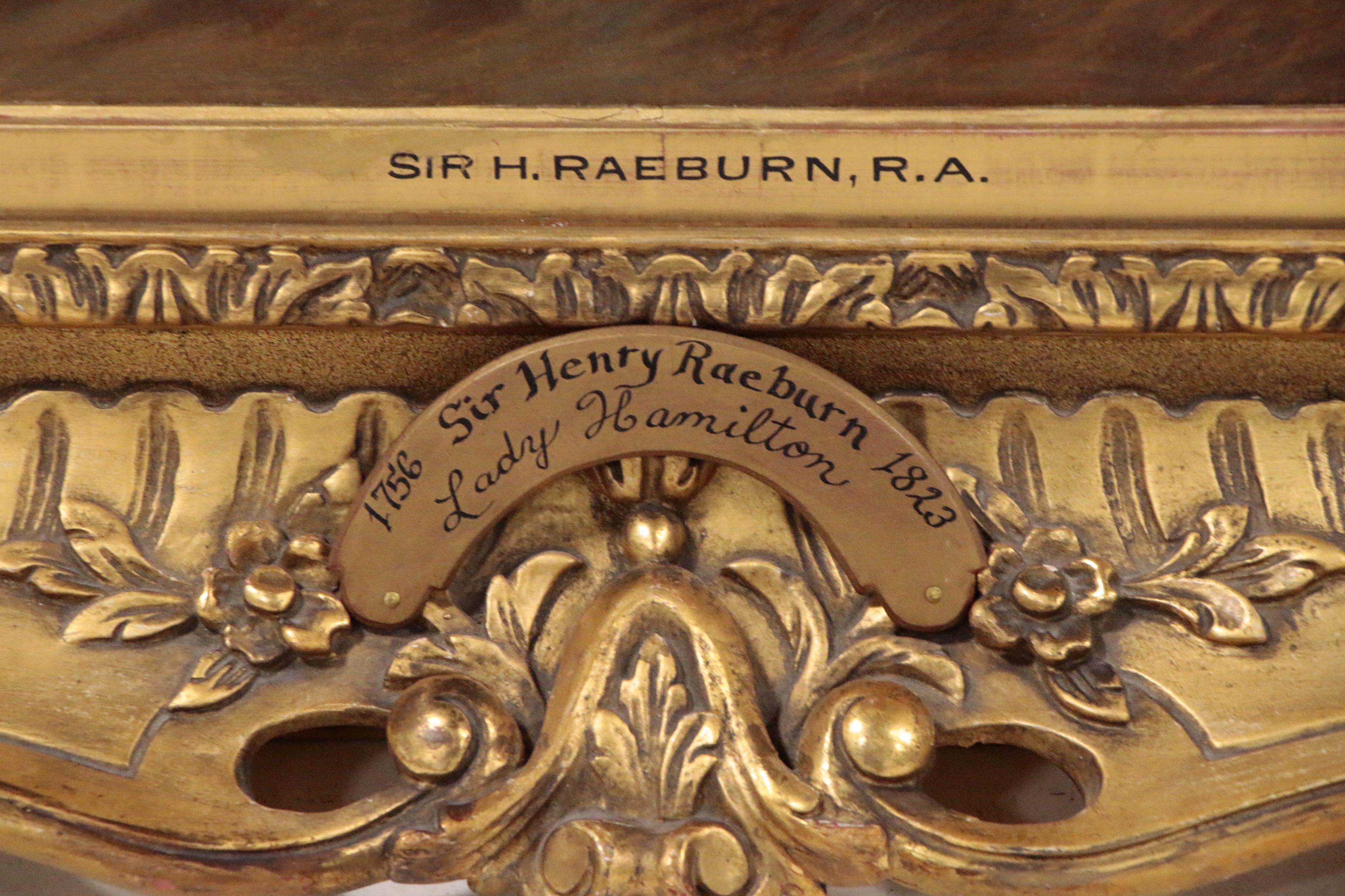 Oil Portrait after Sir Henry Raeburn of Lady Hamilton, 19th Century