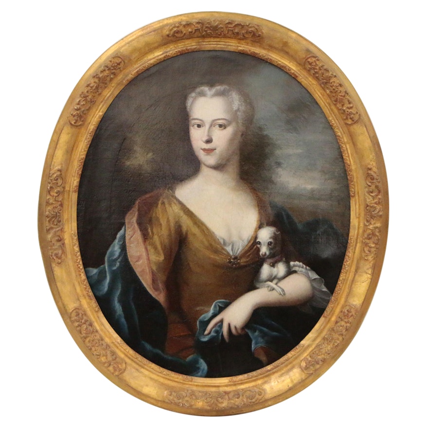 Oval Portrait Oil Painting, Possibly of Ulrika Eleonora Cronhielm