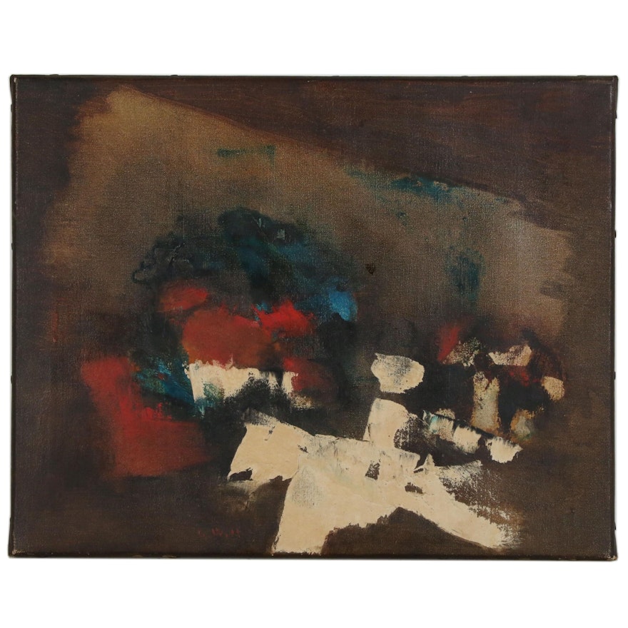 Jan Le Witt Abstract Oil Painting "Palio", 1961