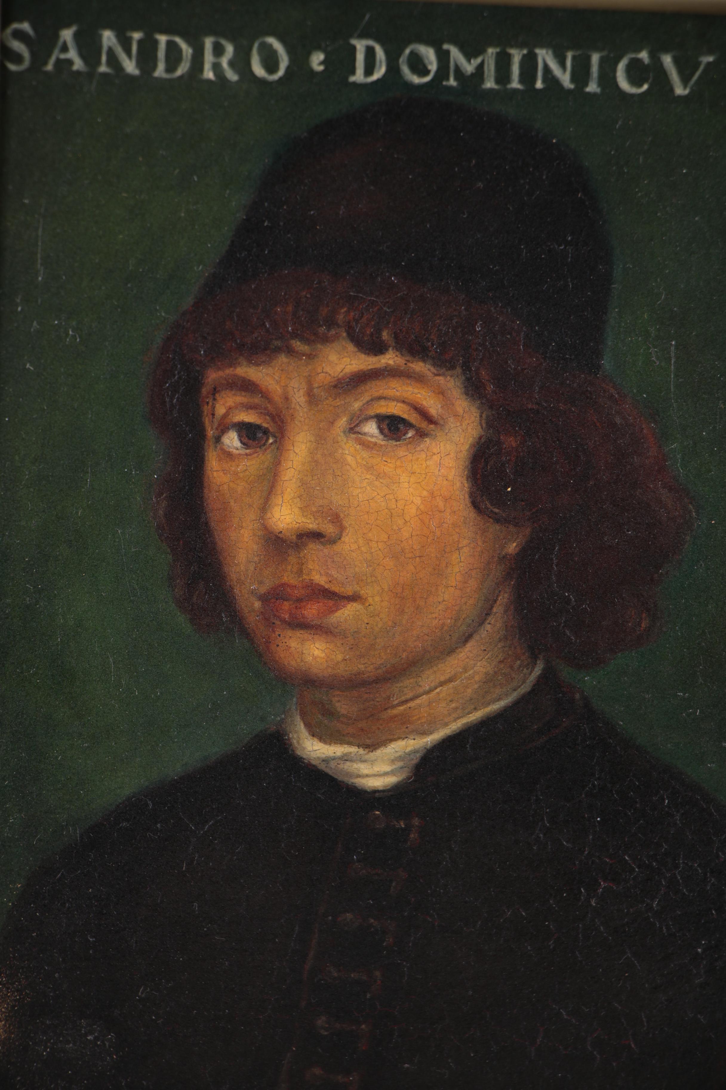 Italian Renaissance Style Portrait Oil Painting in the Manner of Filippino Lippi