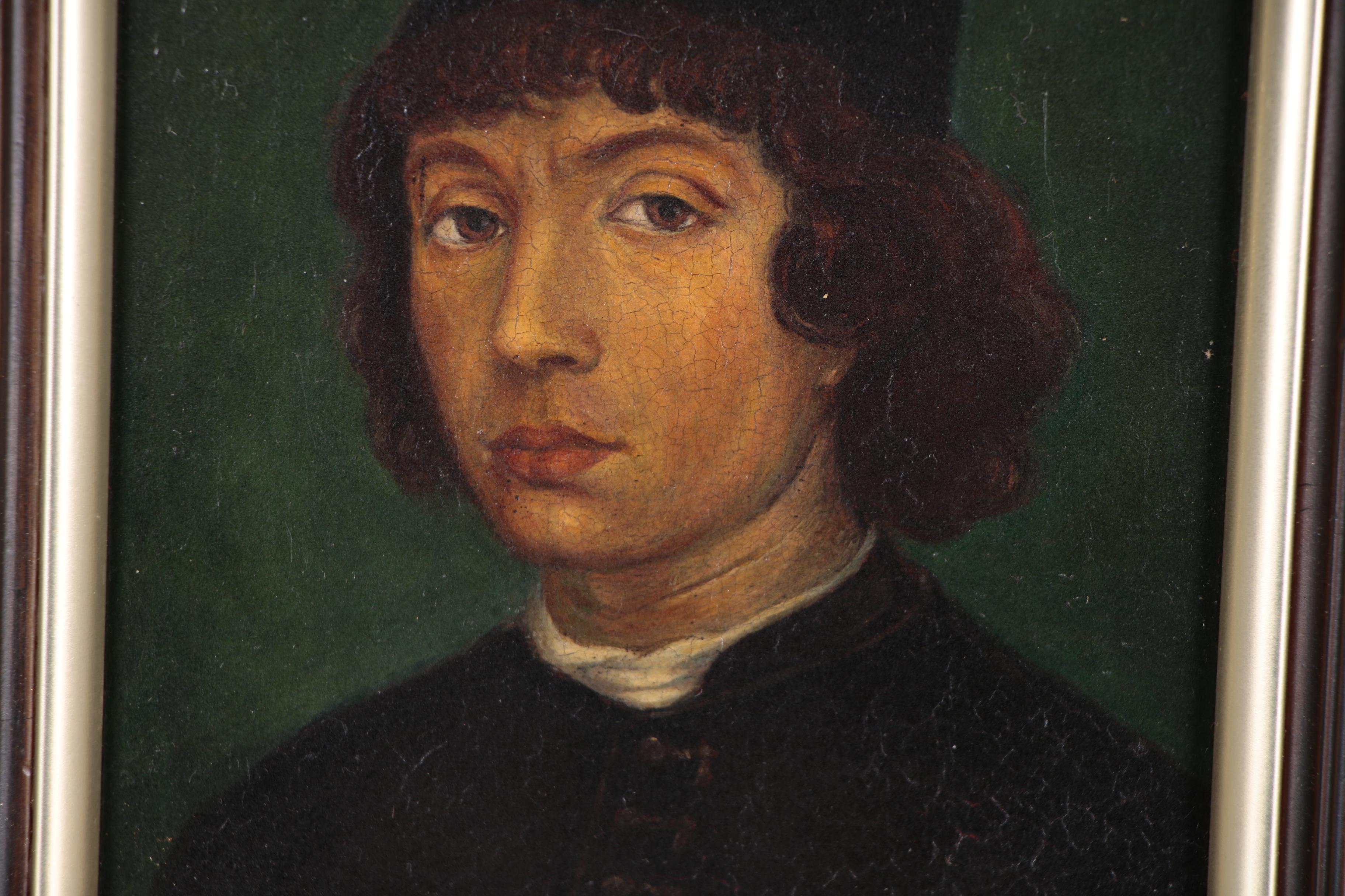 Italian Renaissance Style Portrait Oil Painting in the Manner of Filippino Lippi