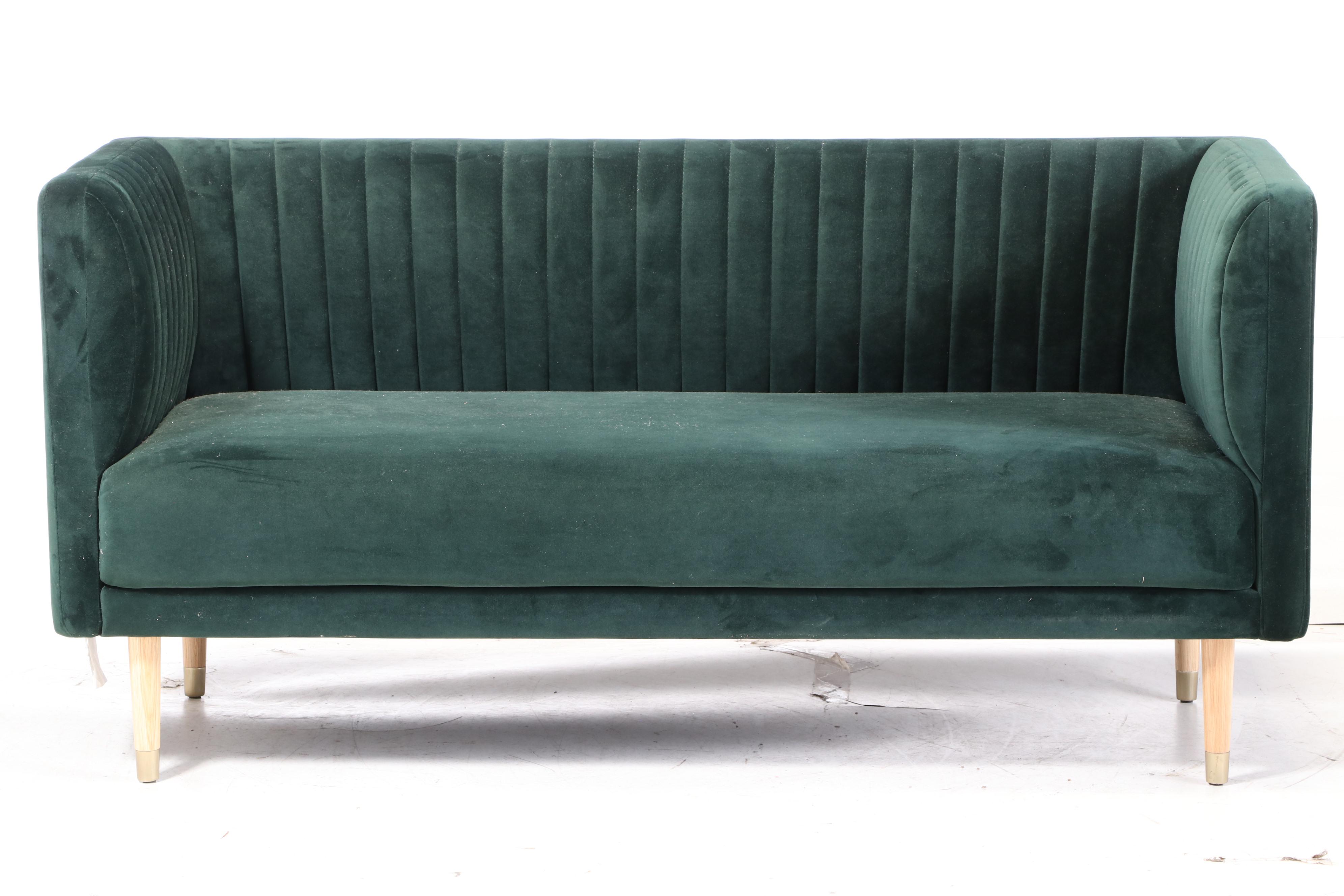 Creative CoOp Inc. Modernist Style Upholstered ChannelBack Loveseat