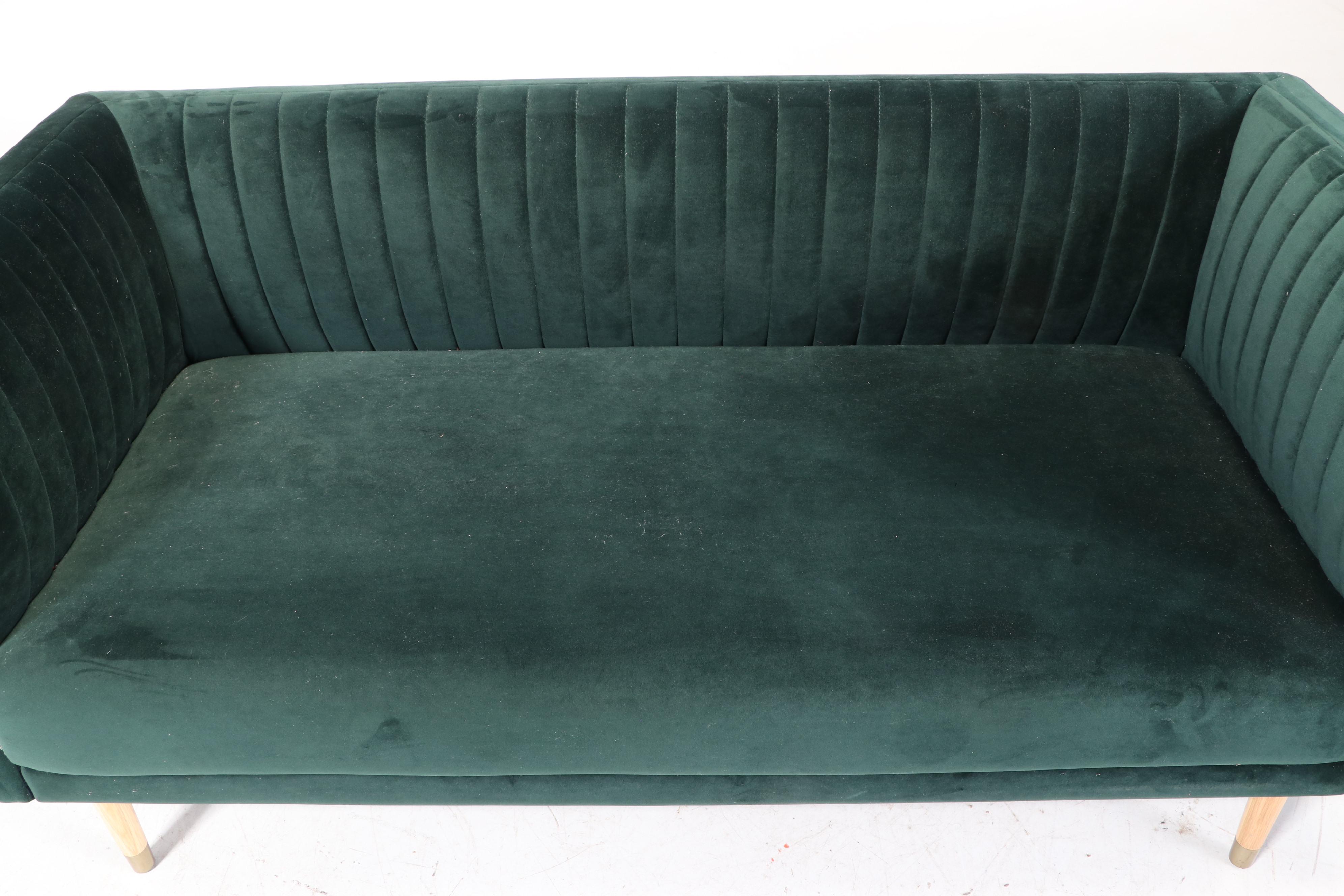 Creative CoOp Inc. Modernist Style Upholstered ChannelBack Loveseat