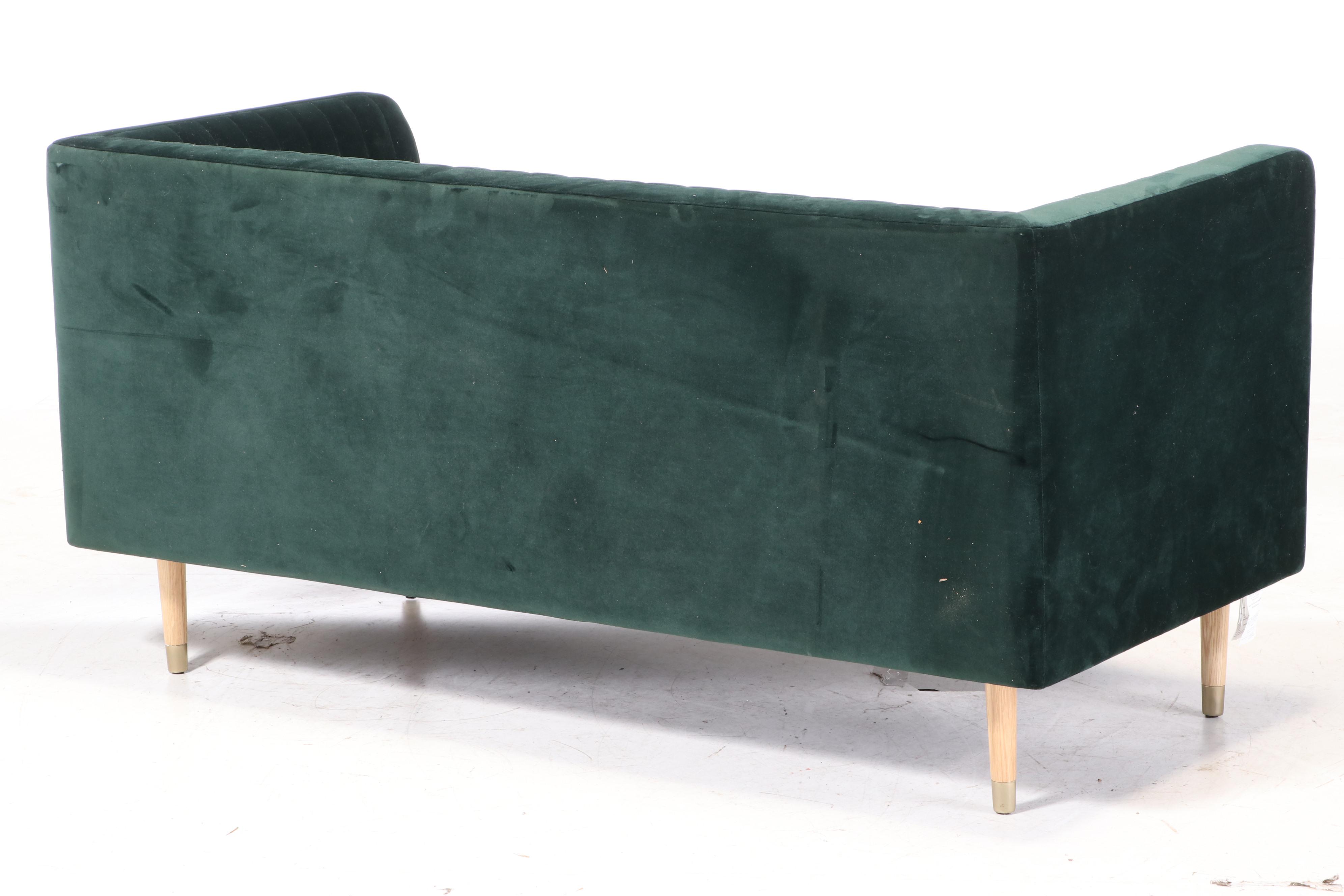 Creative CoOp Inc. Modernist Style Upholstered ChannelBack Loveseat