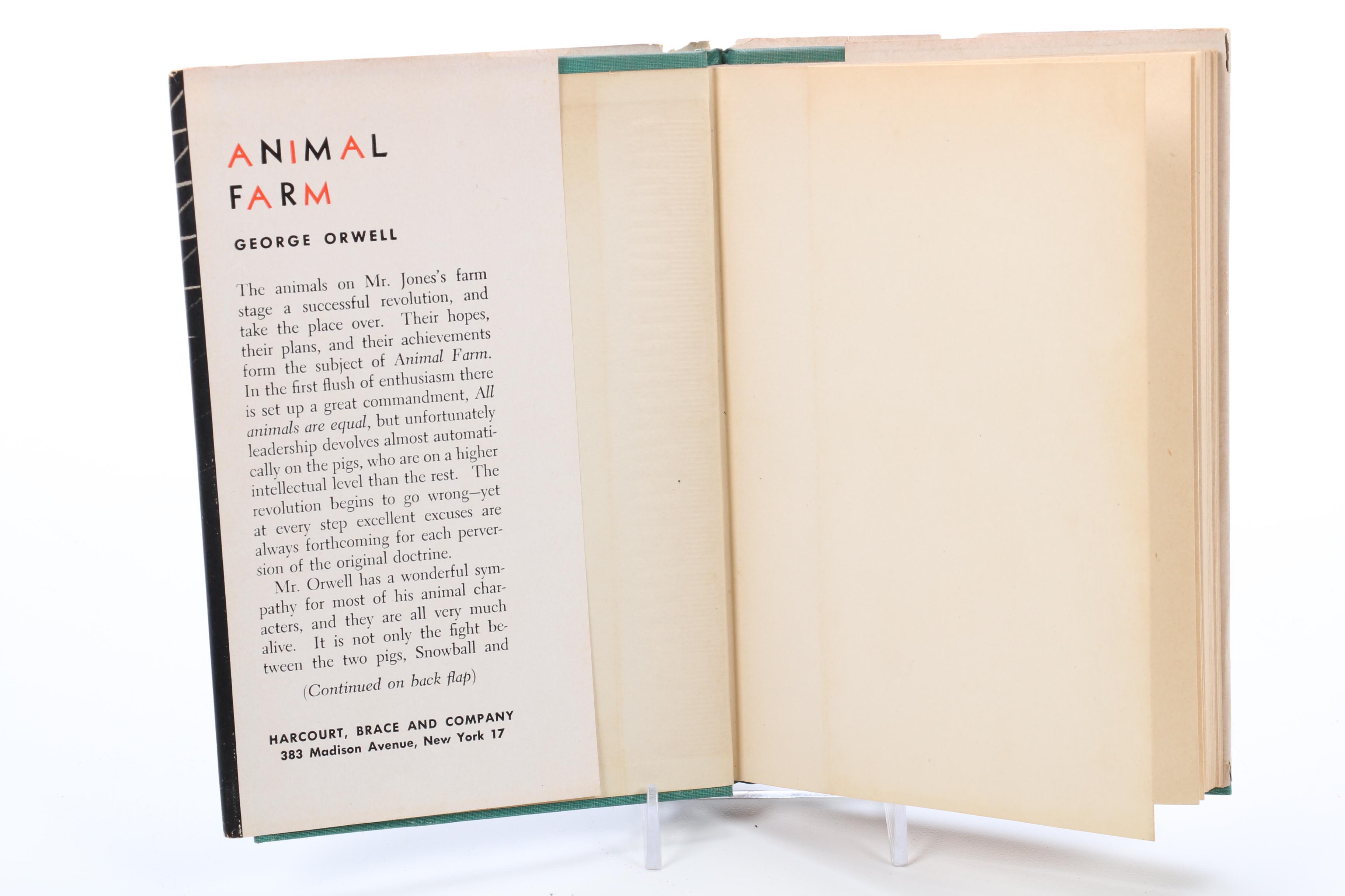Early Edition "Animal Farm" by George Orwell with Dust Jacket, 1946
