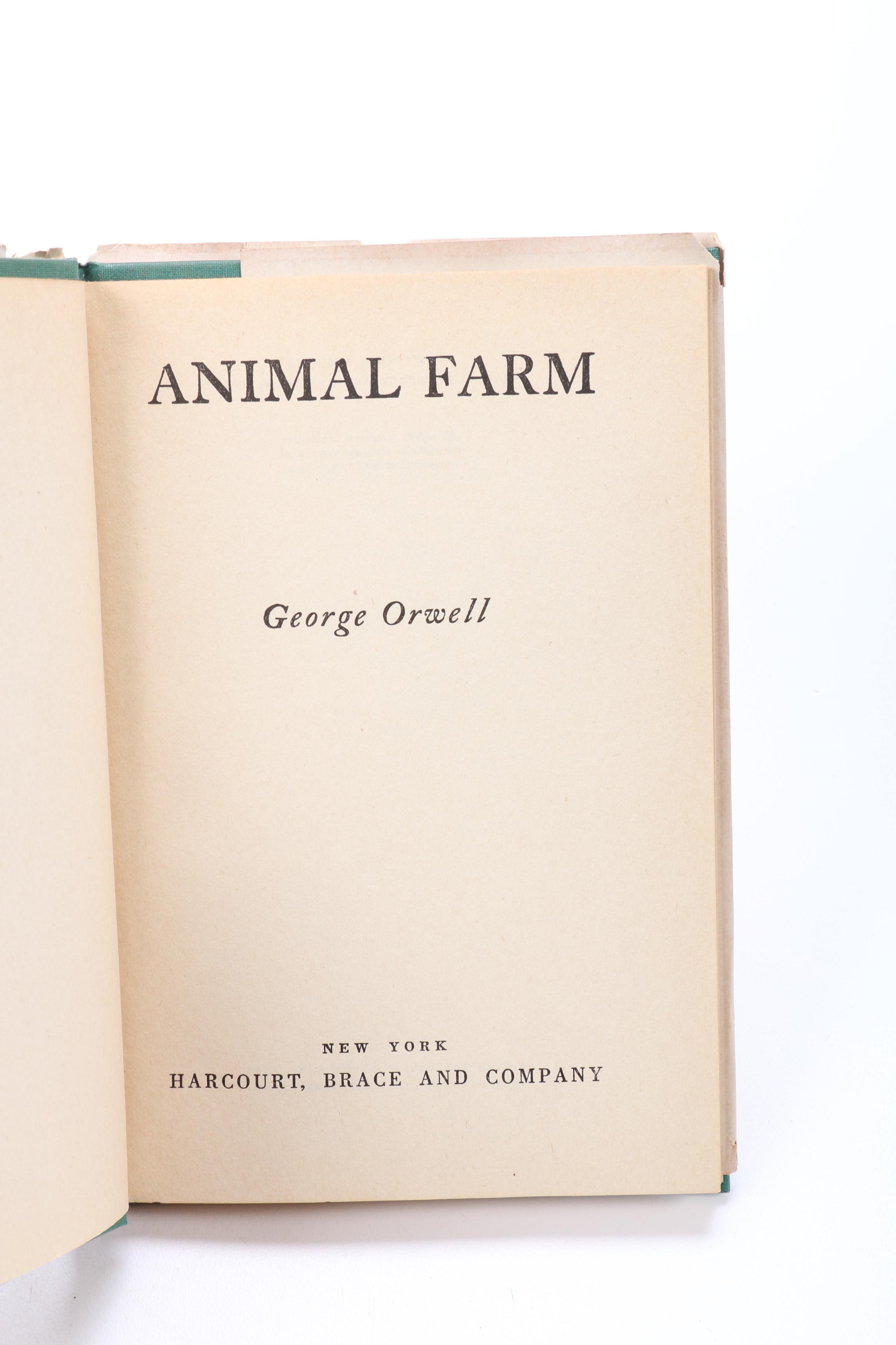 Early Edition "Animal Farm" by George Orwell with Dust Jacket, 1946