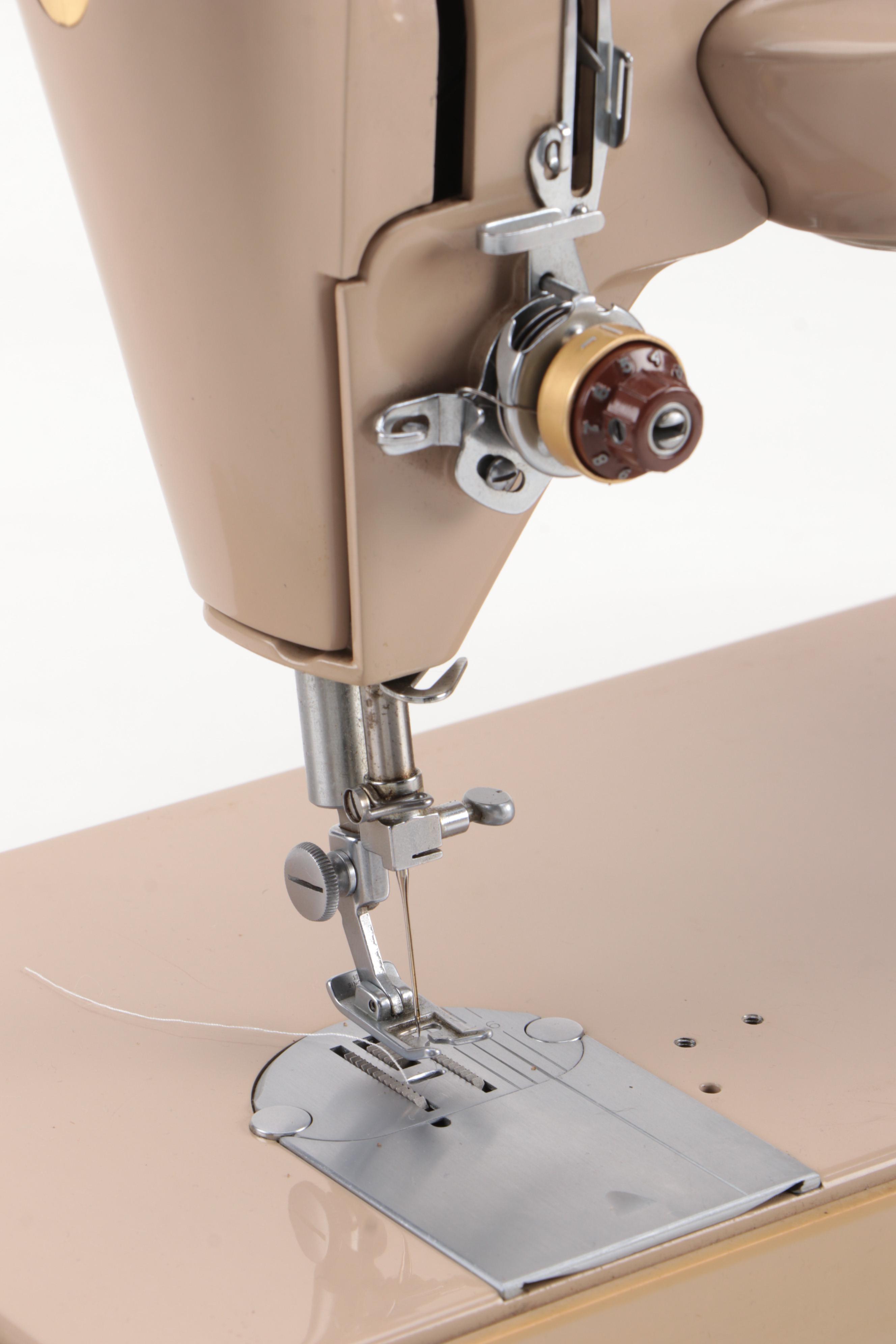 Singer 503A Slant-O-Matic Sewing Machine with Case, Mid-20th Century