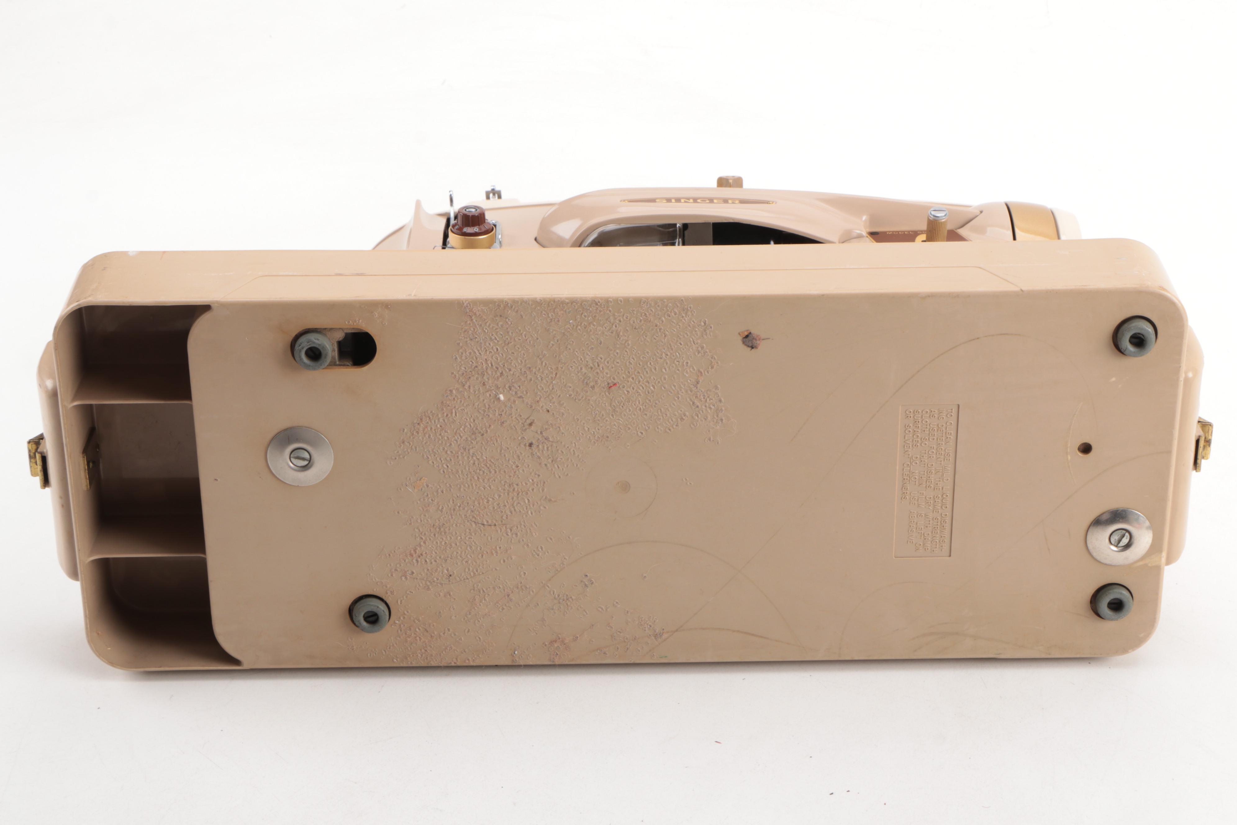 Singer 503A Slant-O-Matic Sewing Machine with Case, Mid-20th Century