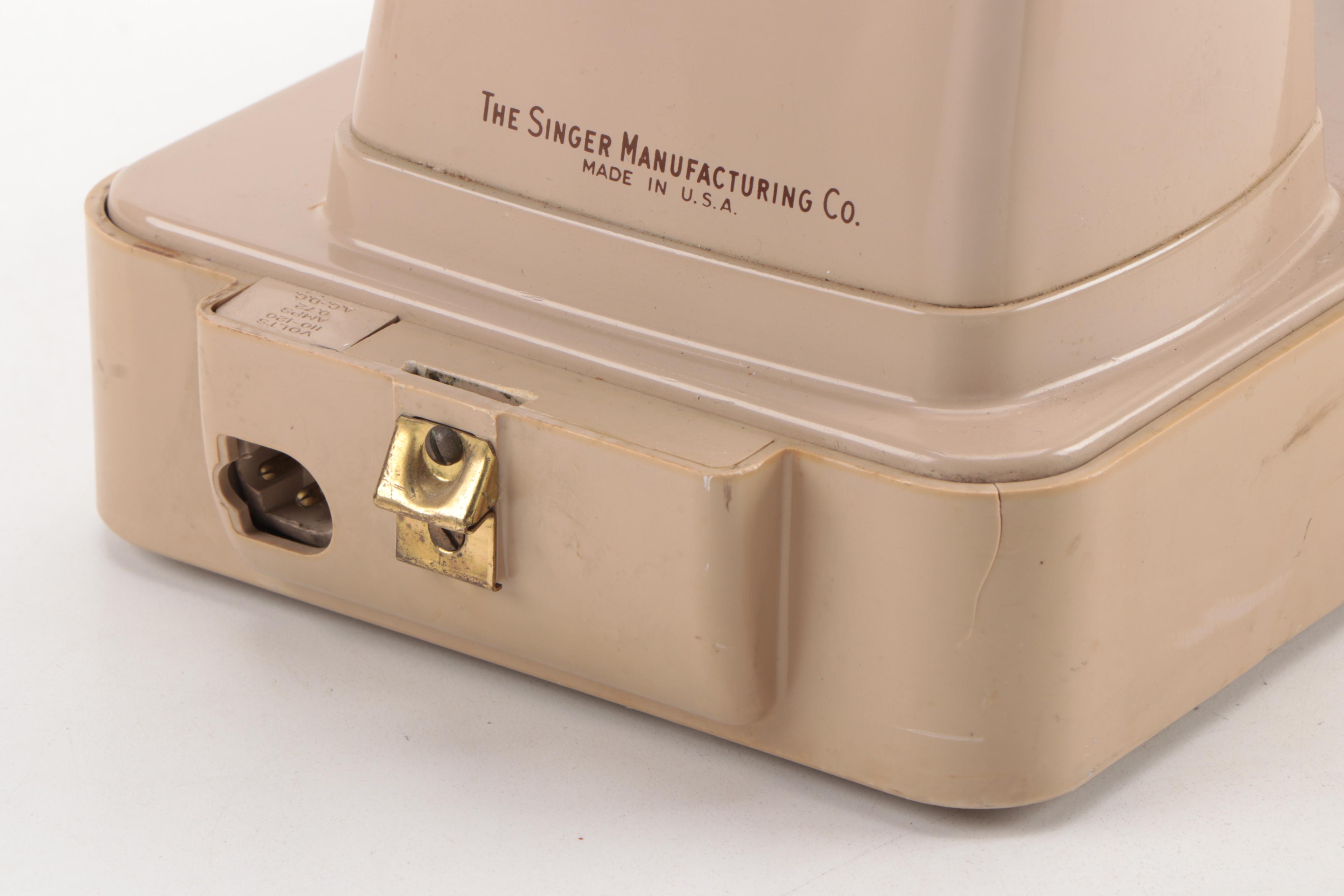 Singer 503A Slant-O-Matic Sewing Machine with Case, Mid-20th Century