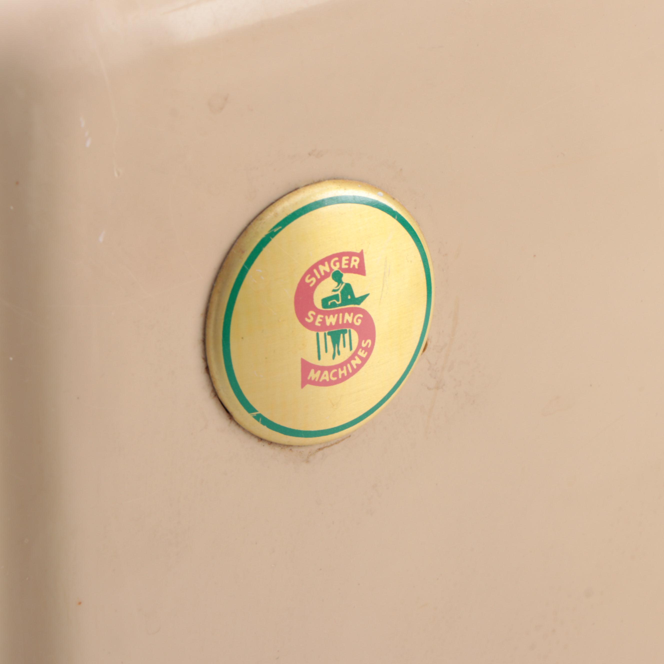 Singer 503A Slant-O-Matic Sewing Machine with Case, Mid-20th Century