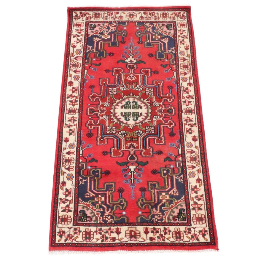 2'4 x 4'6 Hand-Knotted Turkish Village Rug, Late 20th Century