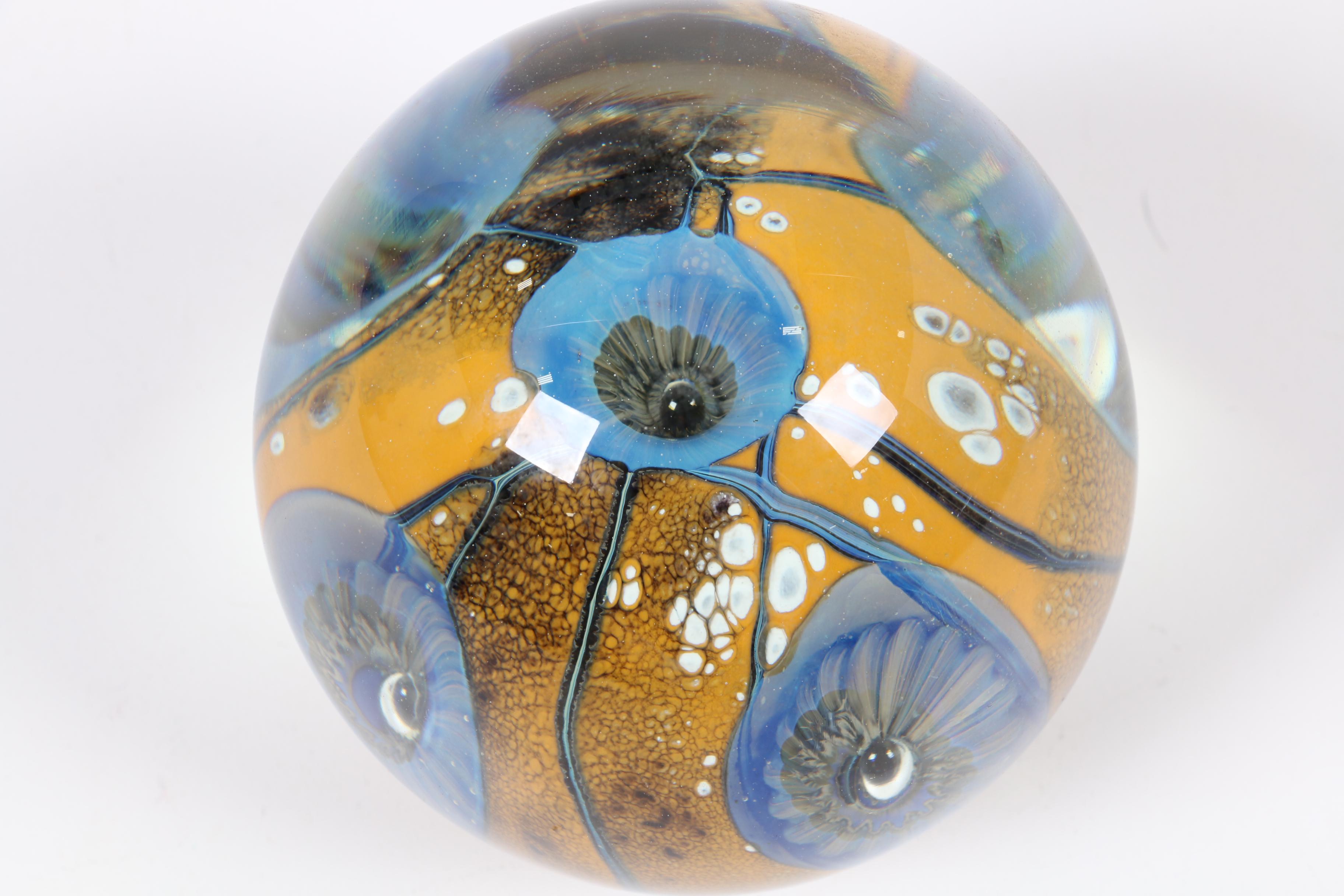 Robert Eickholt Hand Blown Art Glass Paperweight, 2009