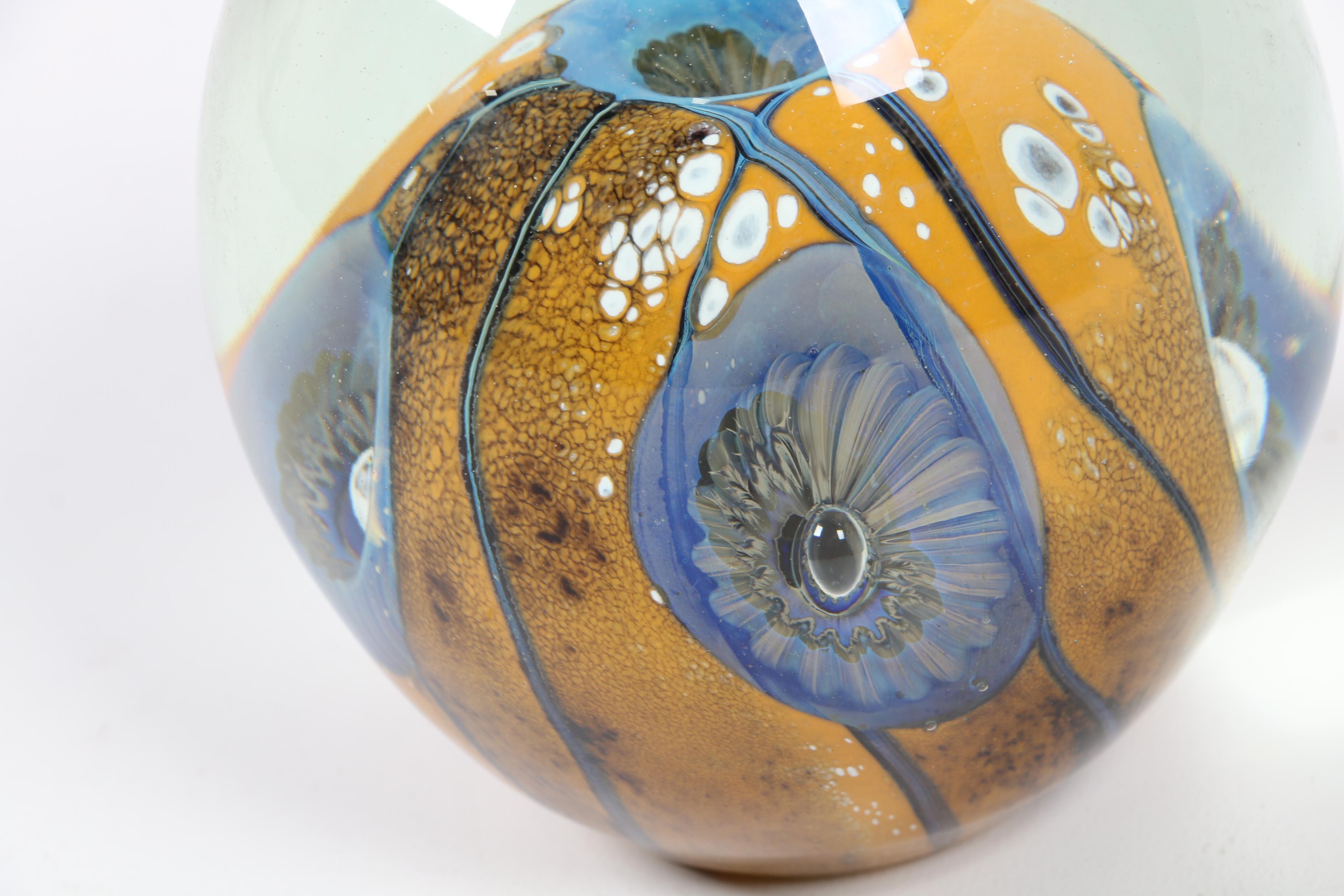 Robert Eickholt Hand Blown Art Glass Paperweight, 2009