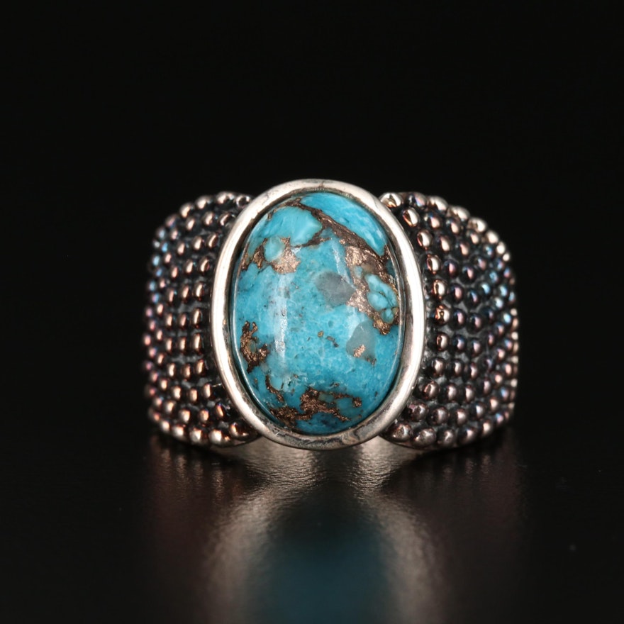 Michael Dawkins Sterling Silver Stabilized Turquoise Ring