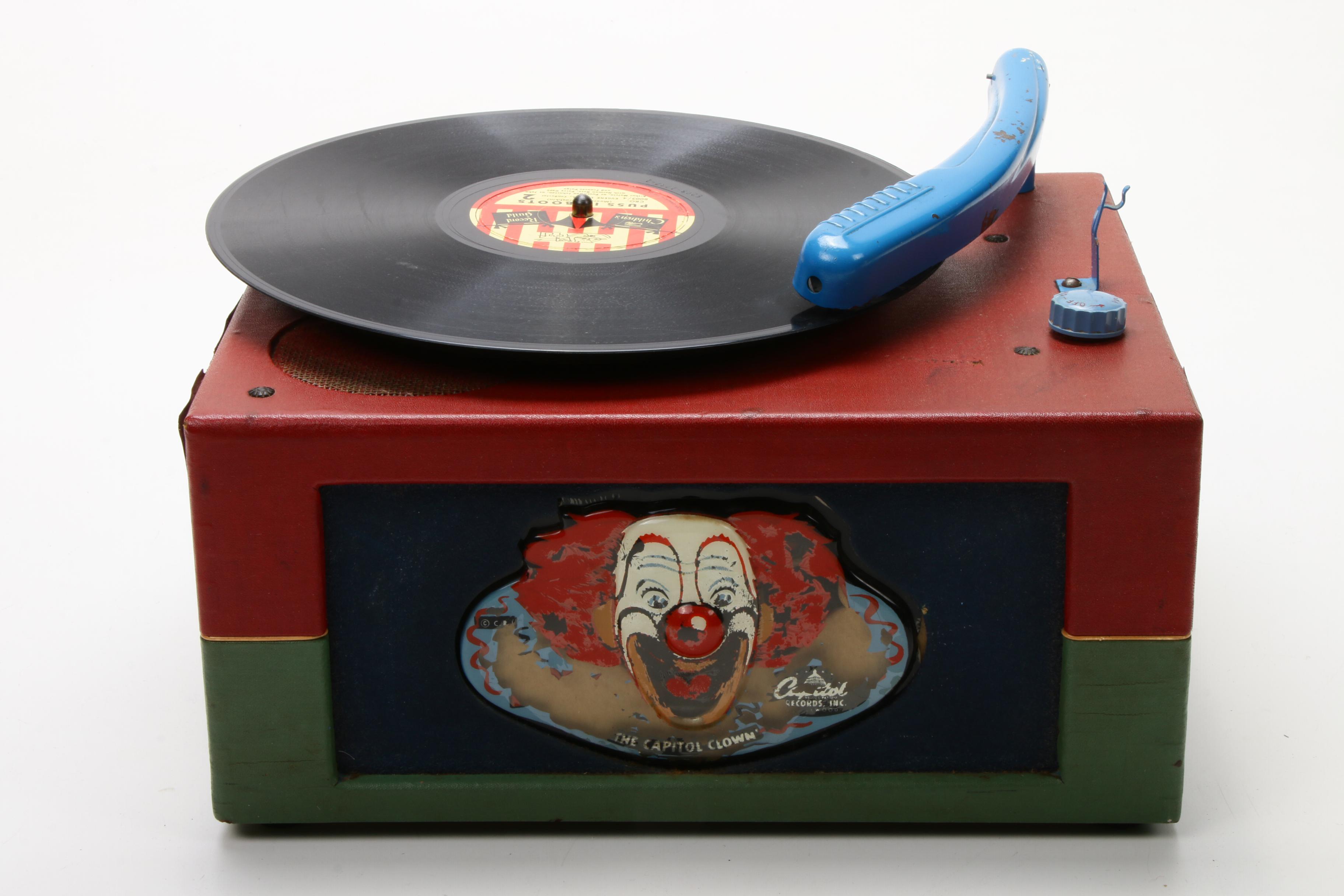 1948 Capital Records Inc. "Bozo The Clown" Phonograph and Records