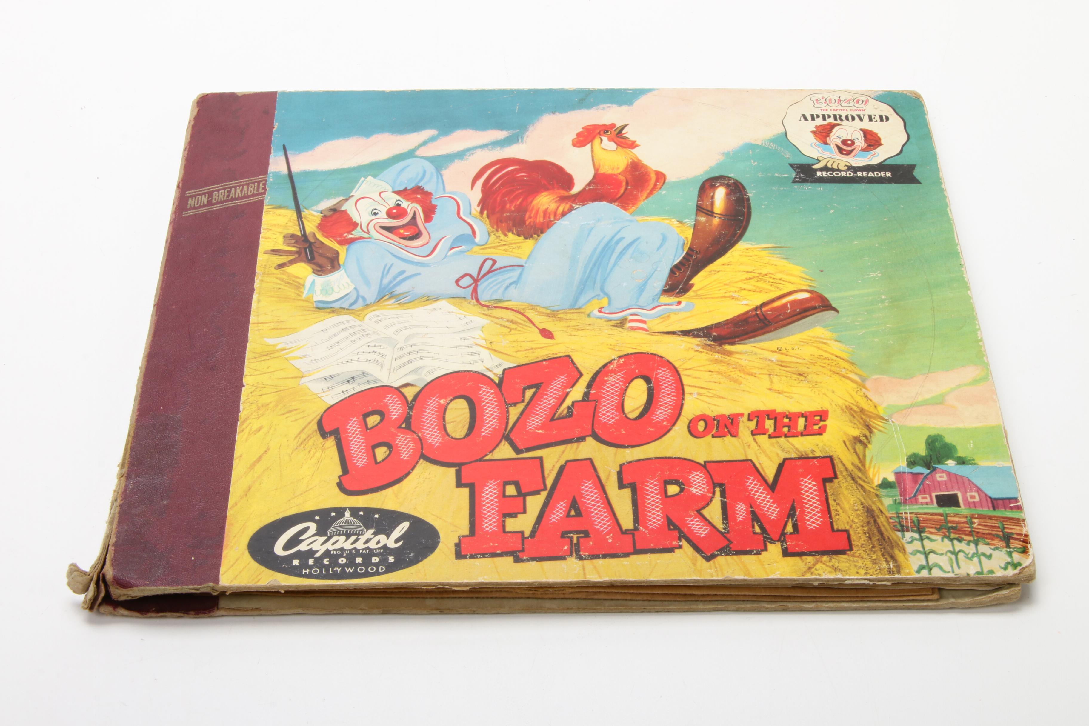 1948 Capital Records Inc. "Bozo The Clown" Phonograph and Records