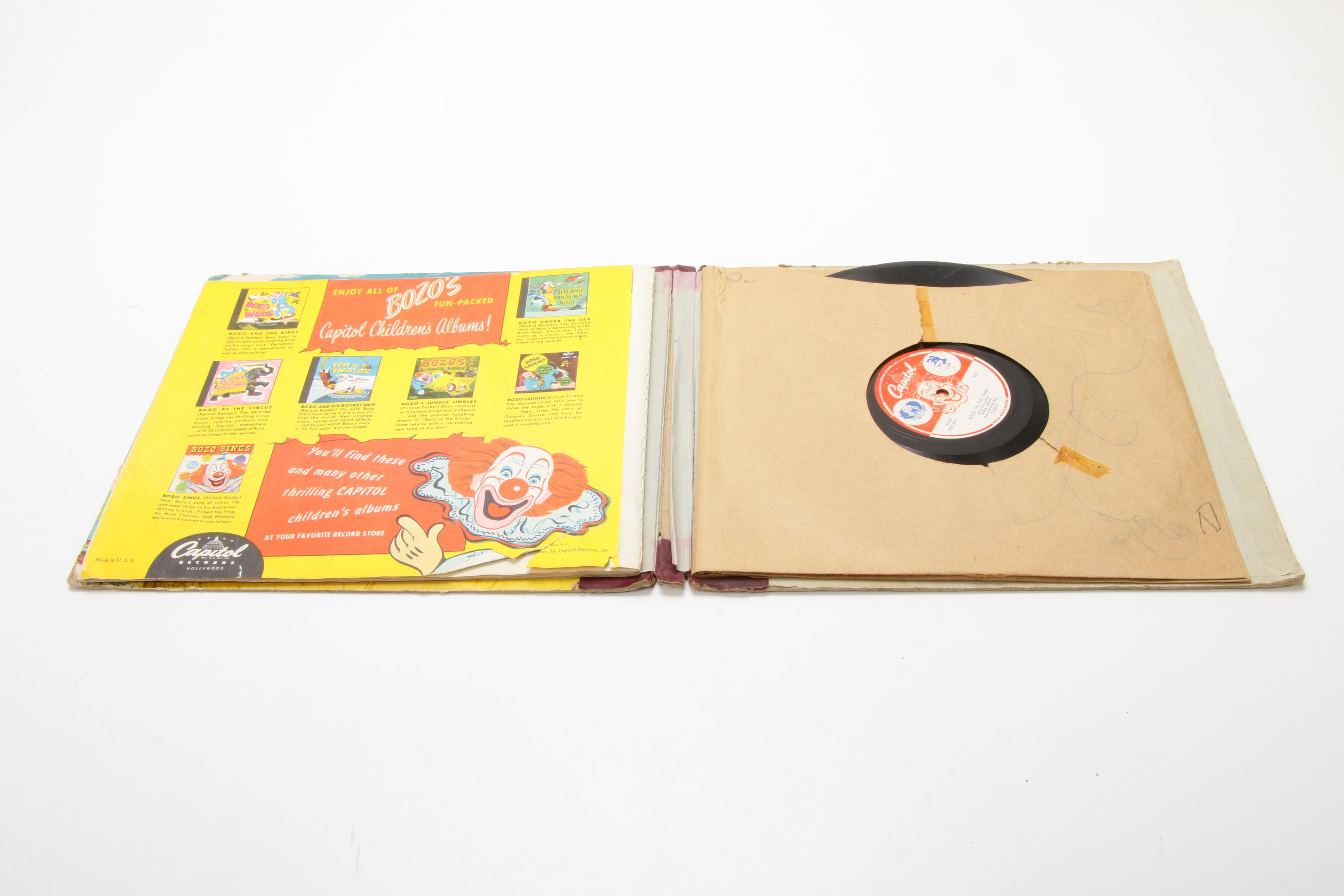 1948 Capital Records Inc. "Bozo The Clown" Phonograph and Records