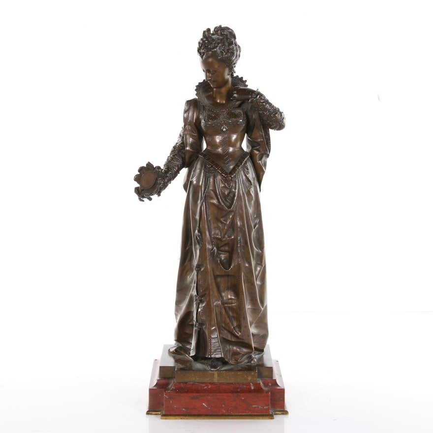 Bronze Sculpture after Eutrope Bouret "Mary Queen of Scotts"