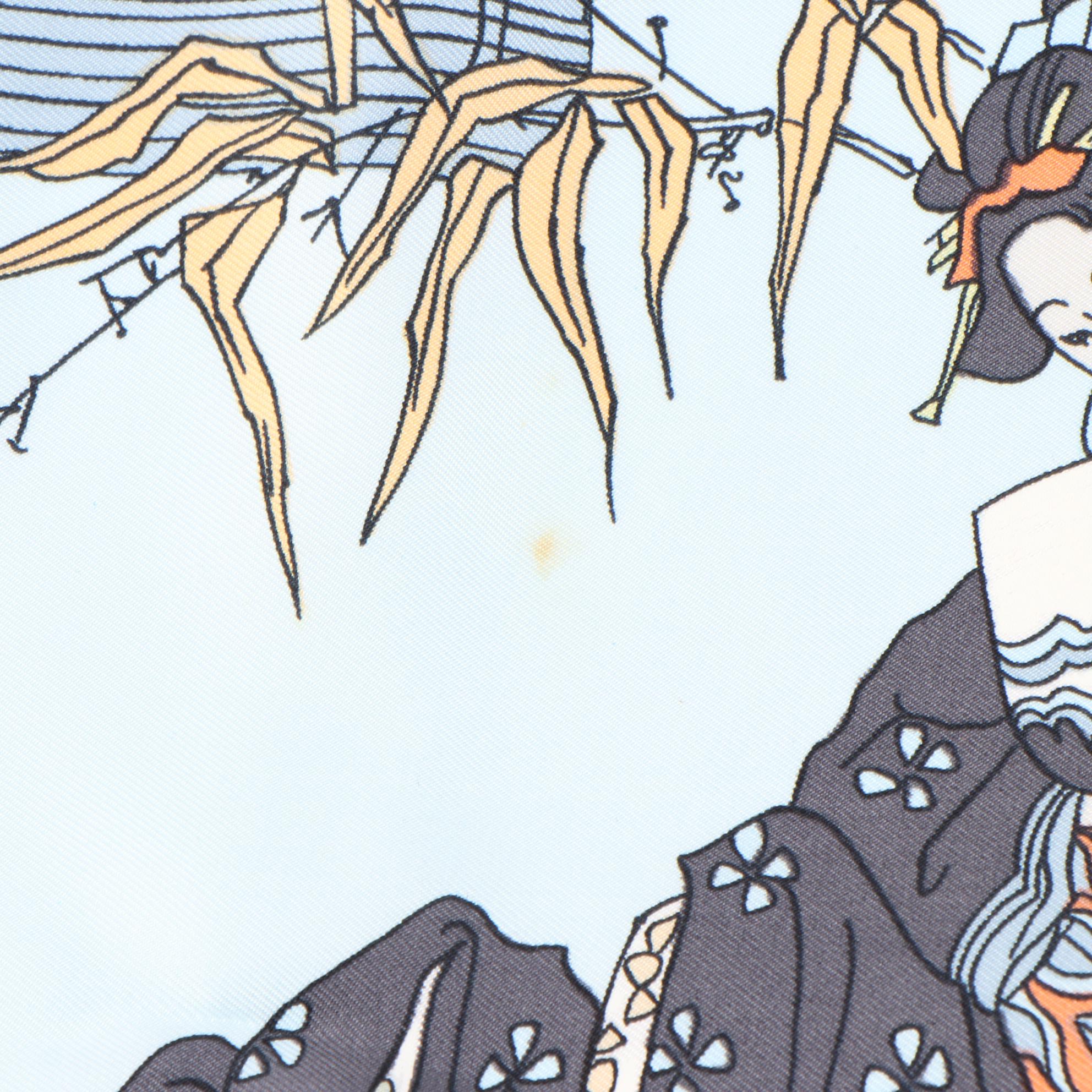 Hermès "Geisha" Silk Scarf with Box, Vintage