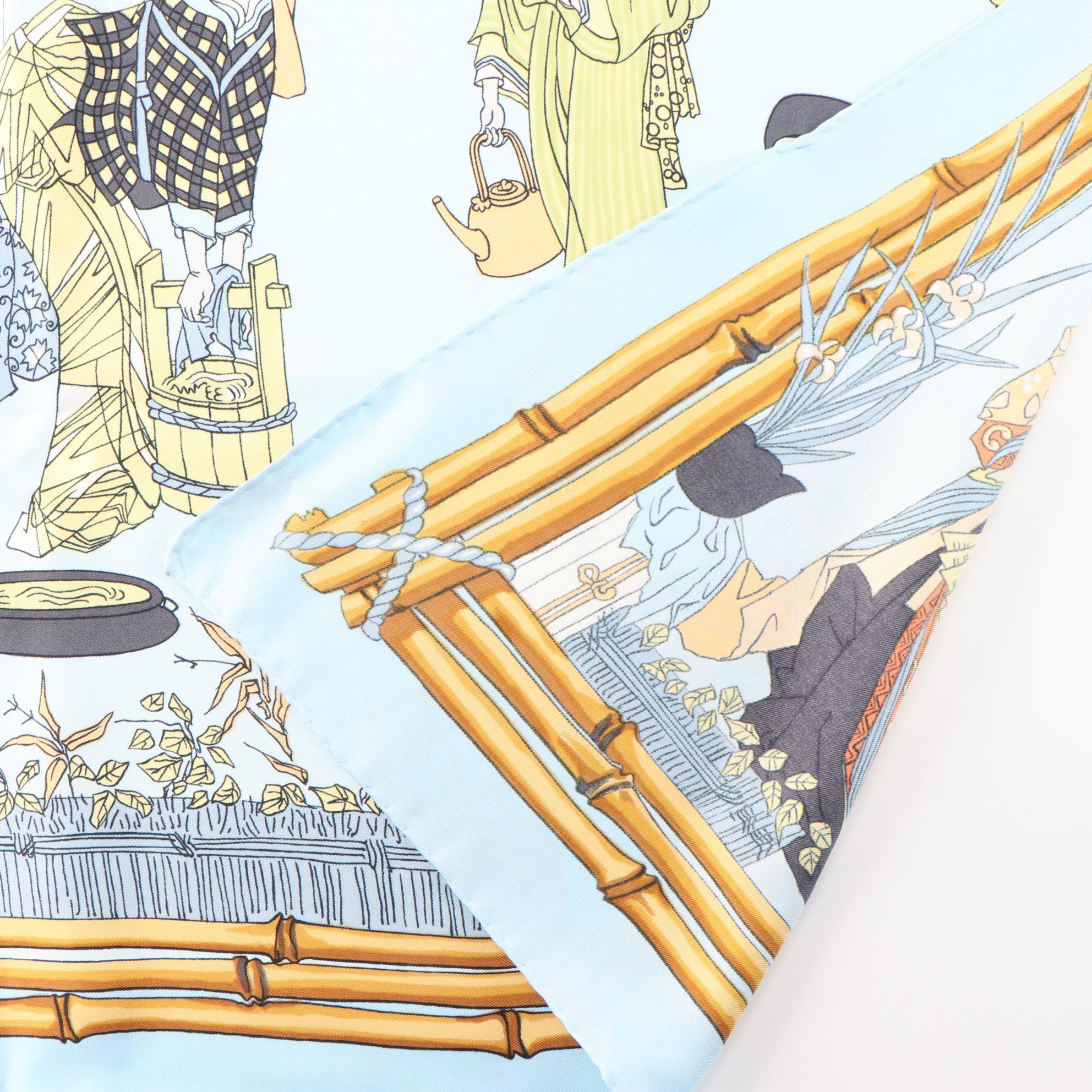 Hermès "Geisha" Silk Scarf with Box, Vintage