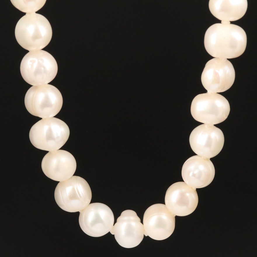 Pearl Knotted Necklace with 14K Clasp