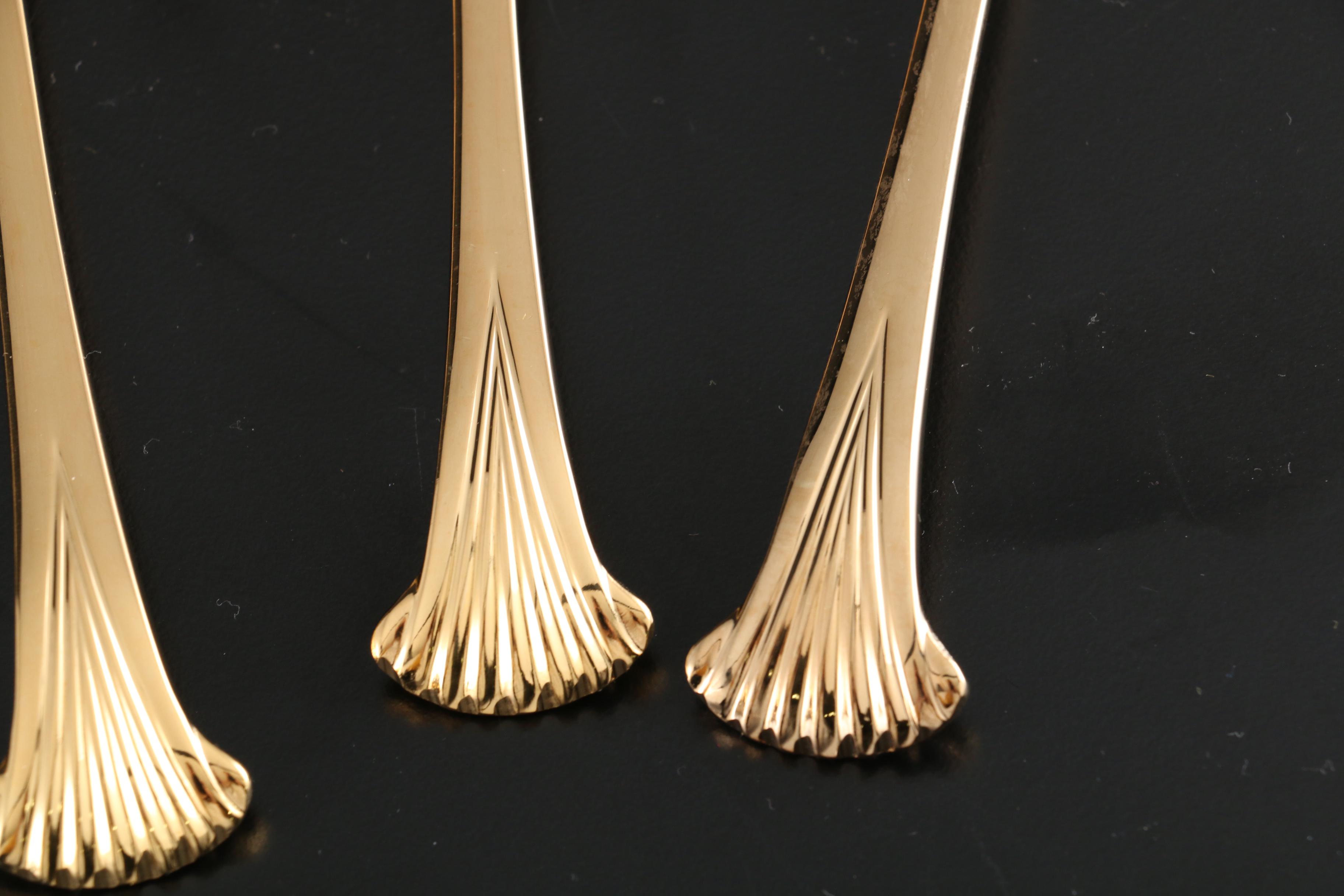 Supreme by Towle "Gold Aristocrat" Gold Plate Stainless Steel Flatware for Ten