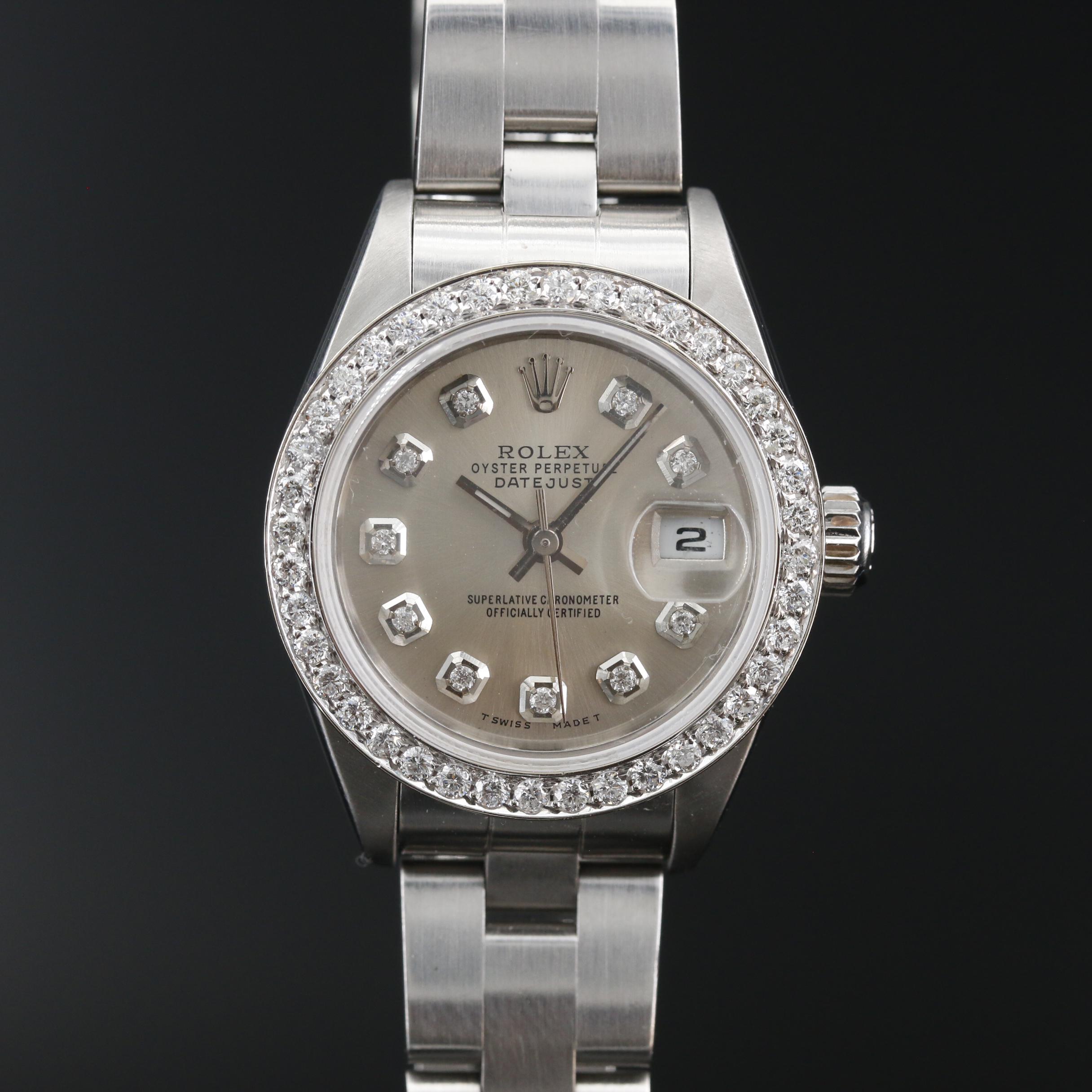 2000 Rolex Datejust 18K and Stainless Steel Diamond Automatic Watch