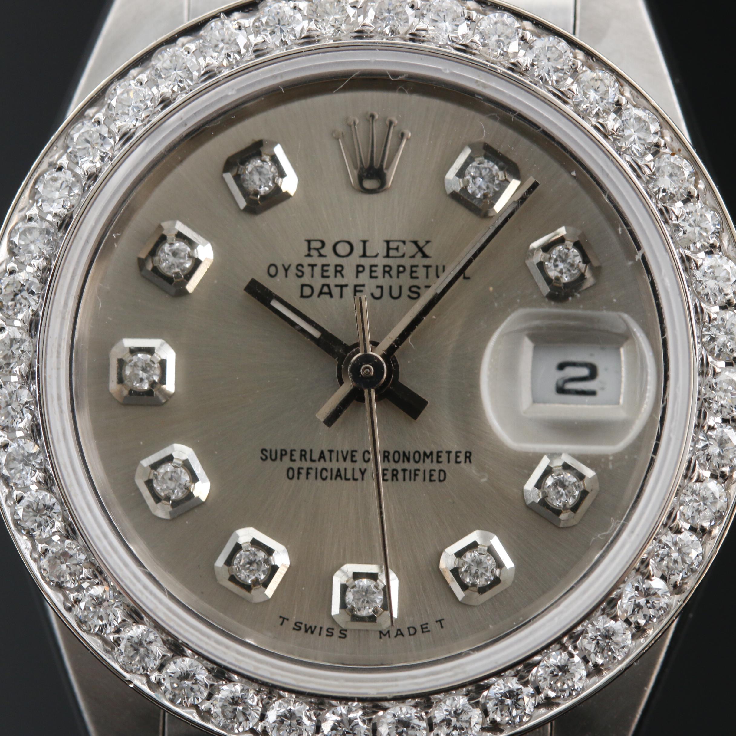 2000 Rolex Datejust 18K and Stainless Steel Diamond Automatic Watch