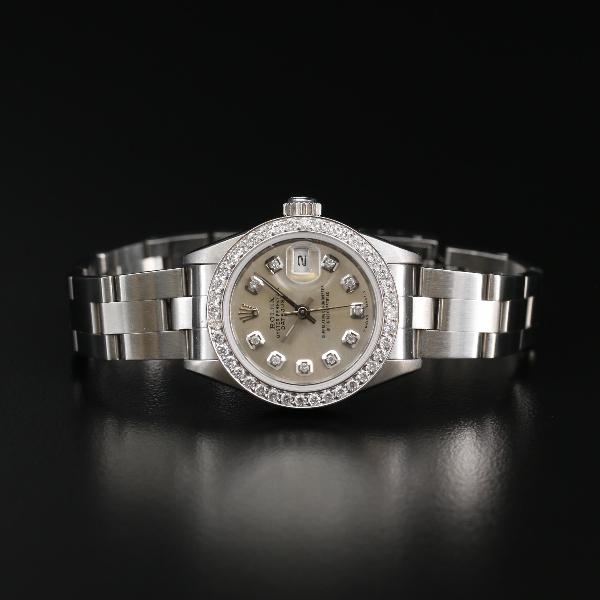 2000 Rolex Datejust 18K and Stainless Steel Diamond Automatic Watch