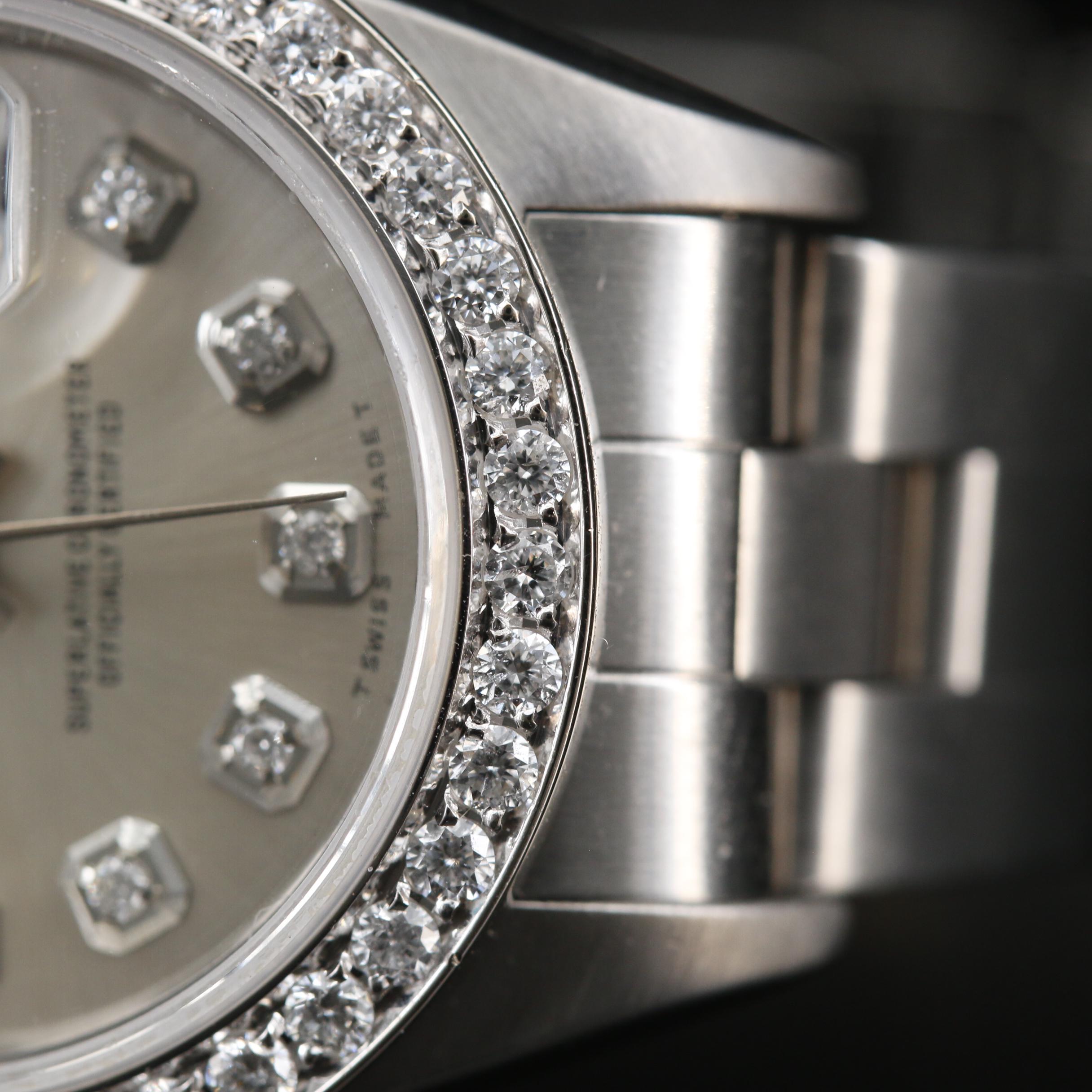 2000 Rolex Datejust 18K and Stainless Steel Diamond Automatic Watch